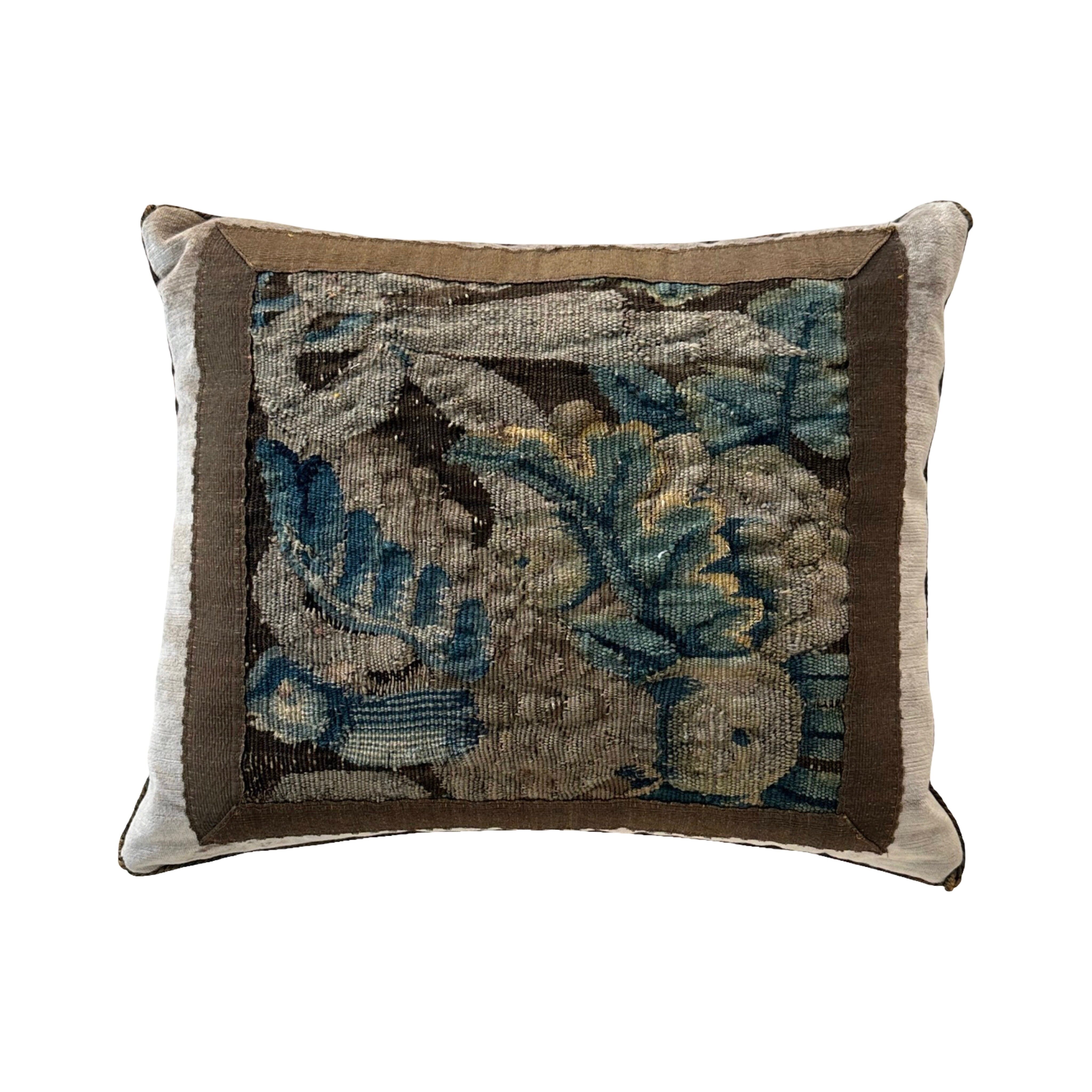 17th C. Flemish Tapestry Fragment (#T100123 | 14 1/2 x 18") New Pillows B. Viz Design