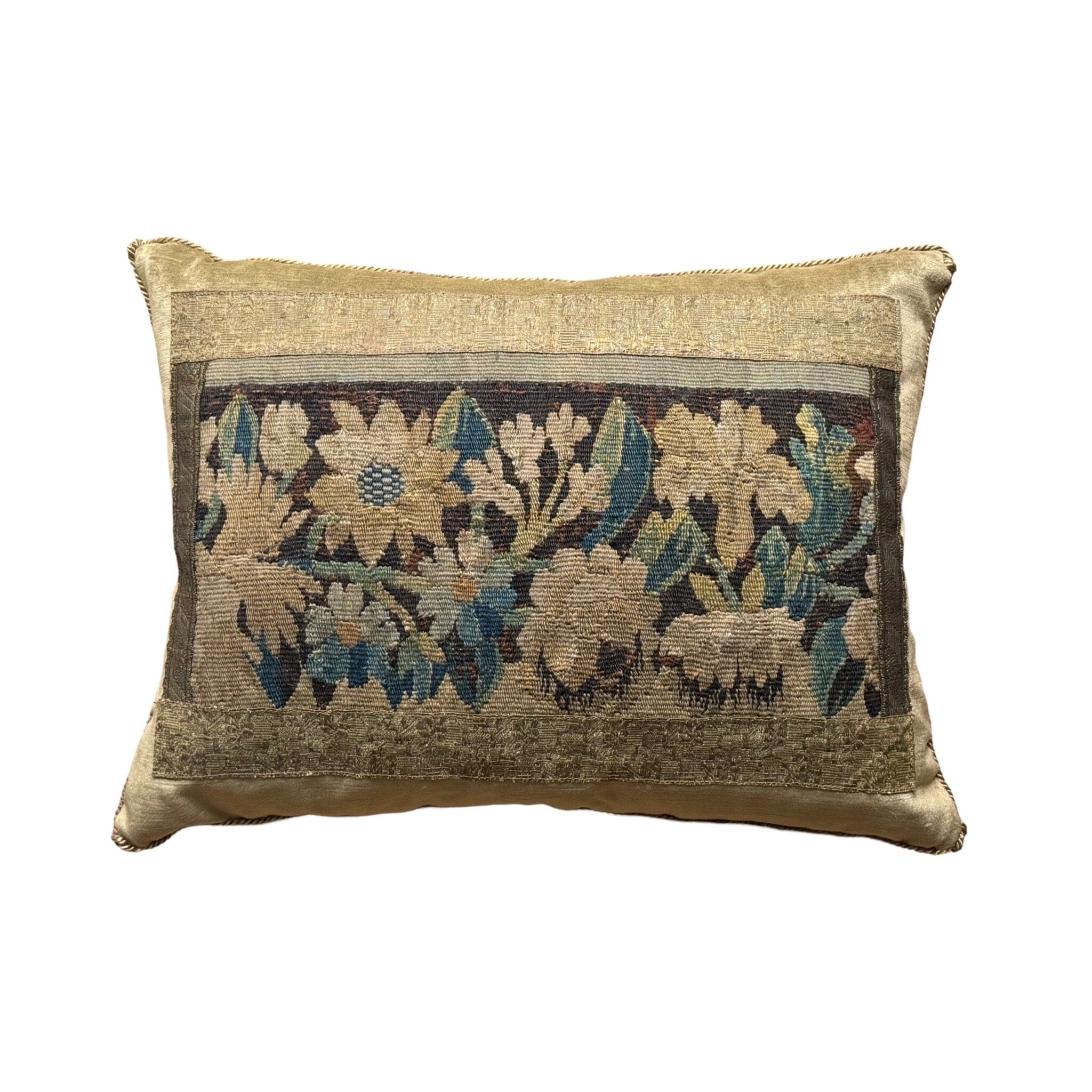 17th C. Flemish Tapestry Fragment (#T101524B | 15.5" x 20") New Pillows B. Viz Design