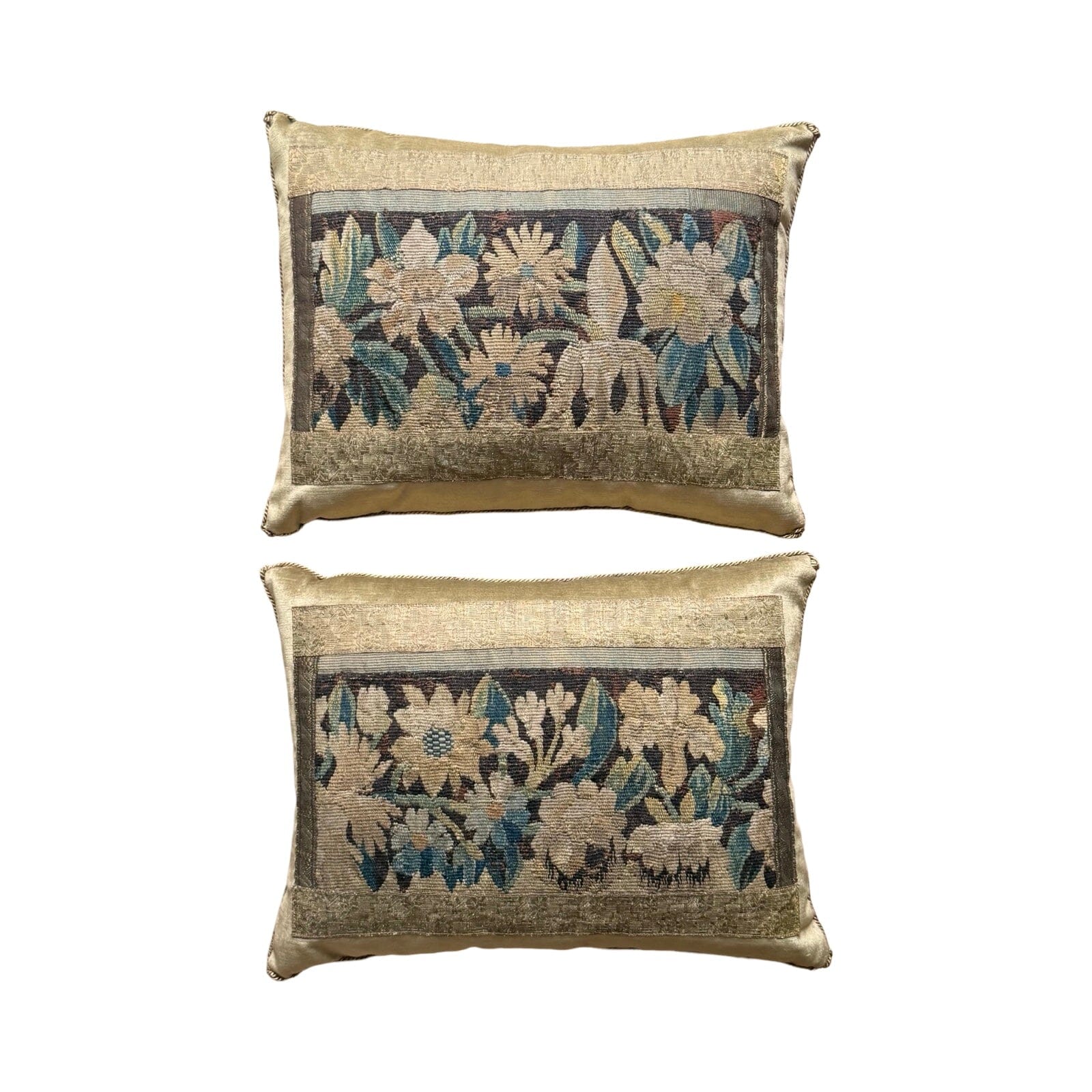 17th C. Flemish Tapestry Fragment (#T101624A&B | 15.5" x 20") New Pillows B. Viz Design