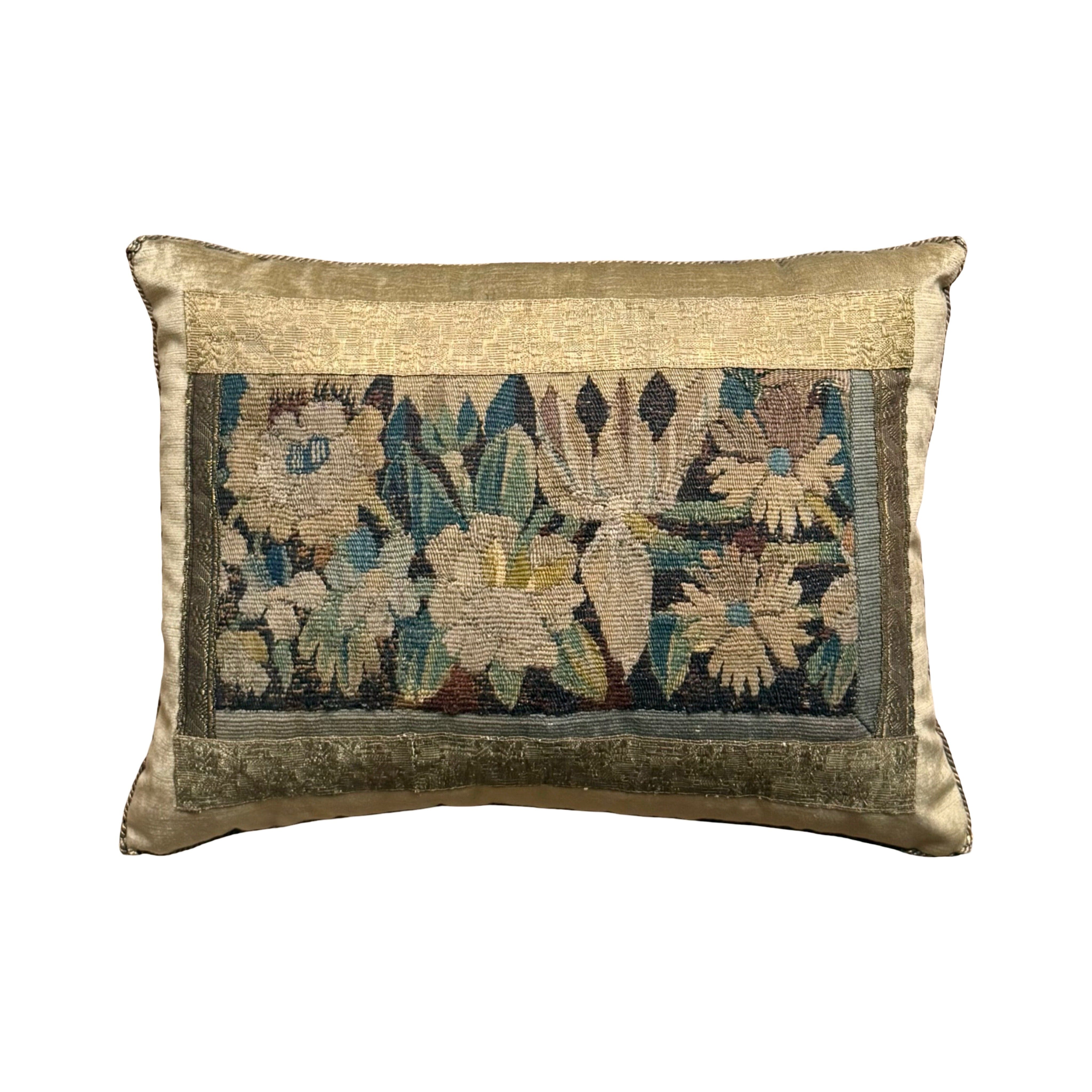 17th C. Flemish Tapestry Fragment (#T101624B| 15.5" x 20") New Pillows B. Viz Design