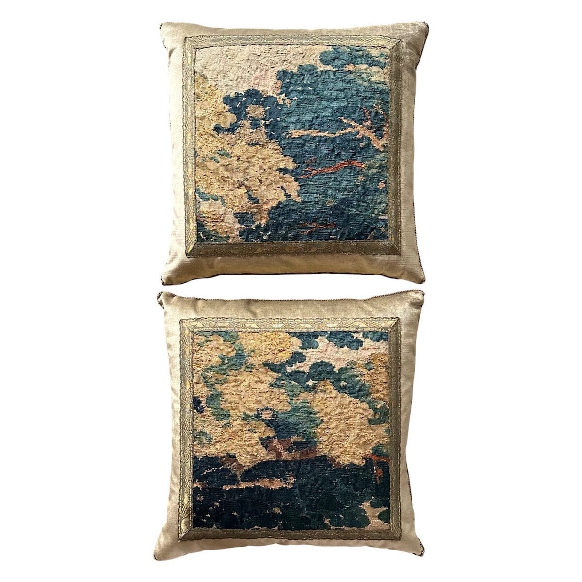 17th C. Tapestry Fragment (#T101322A | 20 x 20") New Pillows B. Viz Design