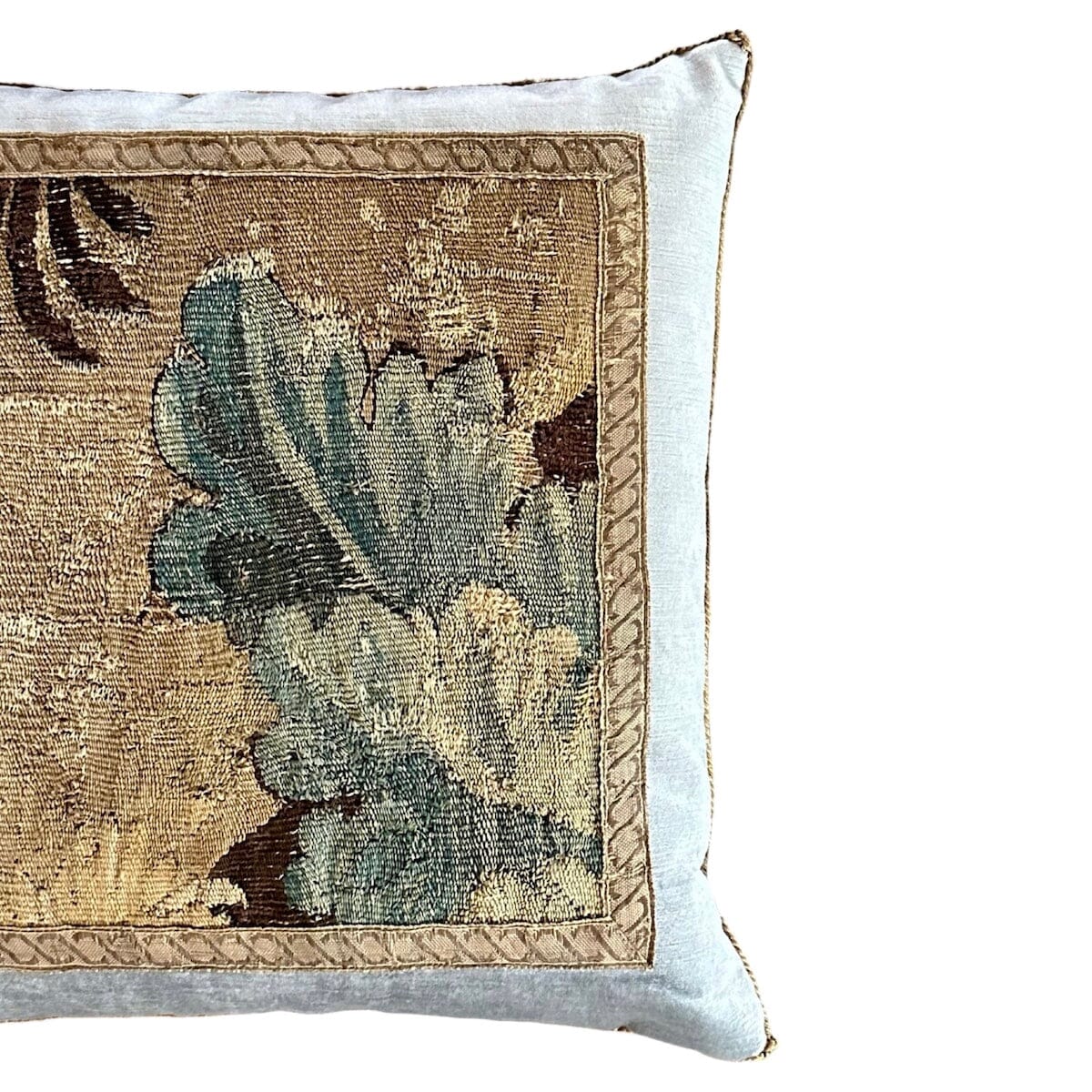 17th Century Flemish Tapestry Fragment (#T031224A | 20 x 20") New Pillows B. Viz Design