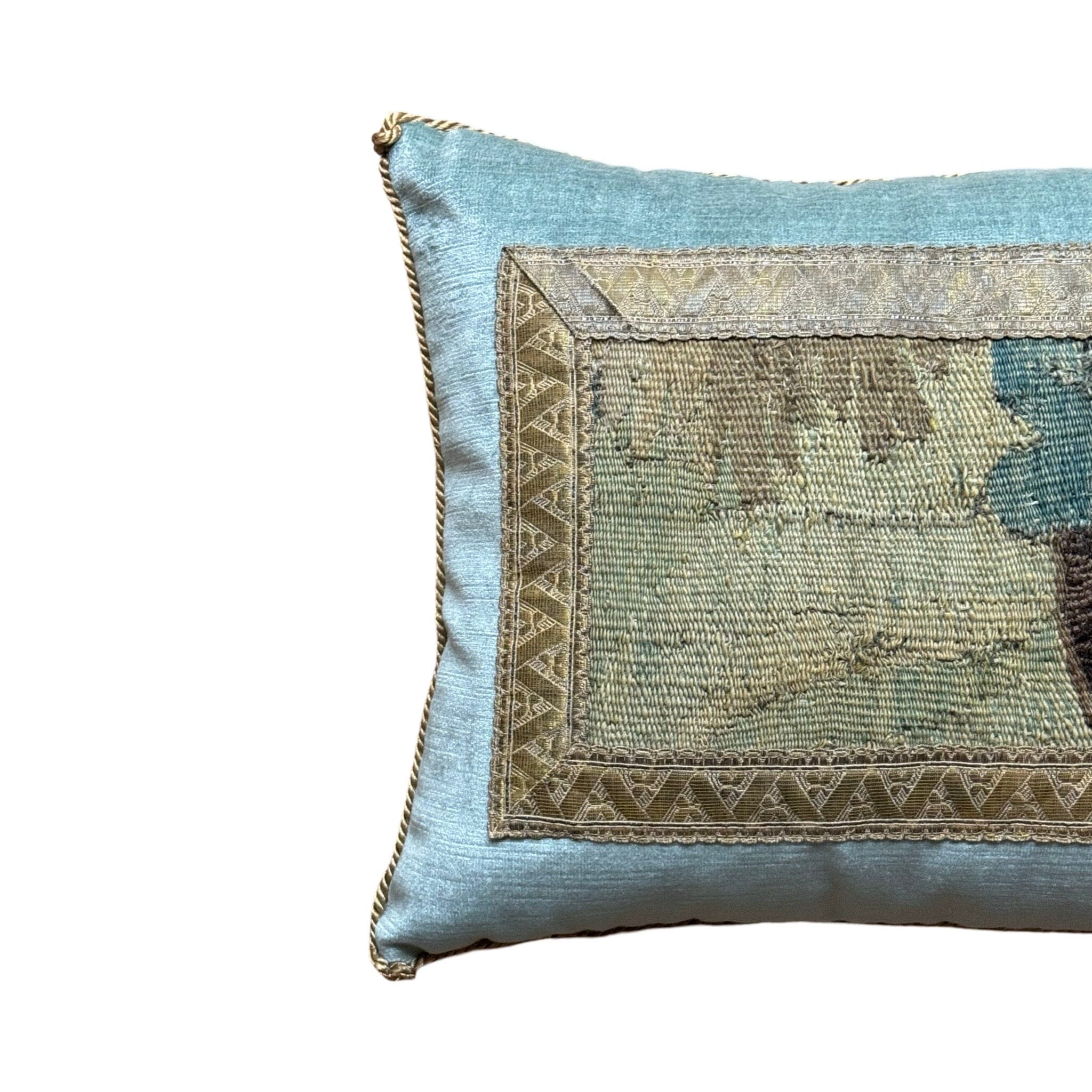 17th Century Flemish Tapestry Fragment (#T031424 | 12 x 18") New Pillows B. Viz Design