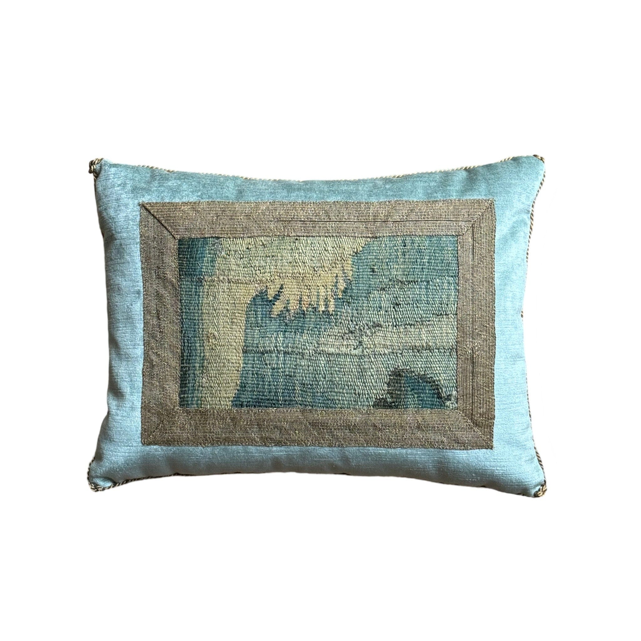 17th Century Flemish Tapestry Fragment (#T031524 | 12 x 16") New Pillows B. Viz Design
