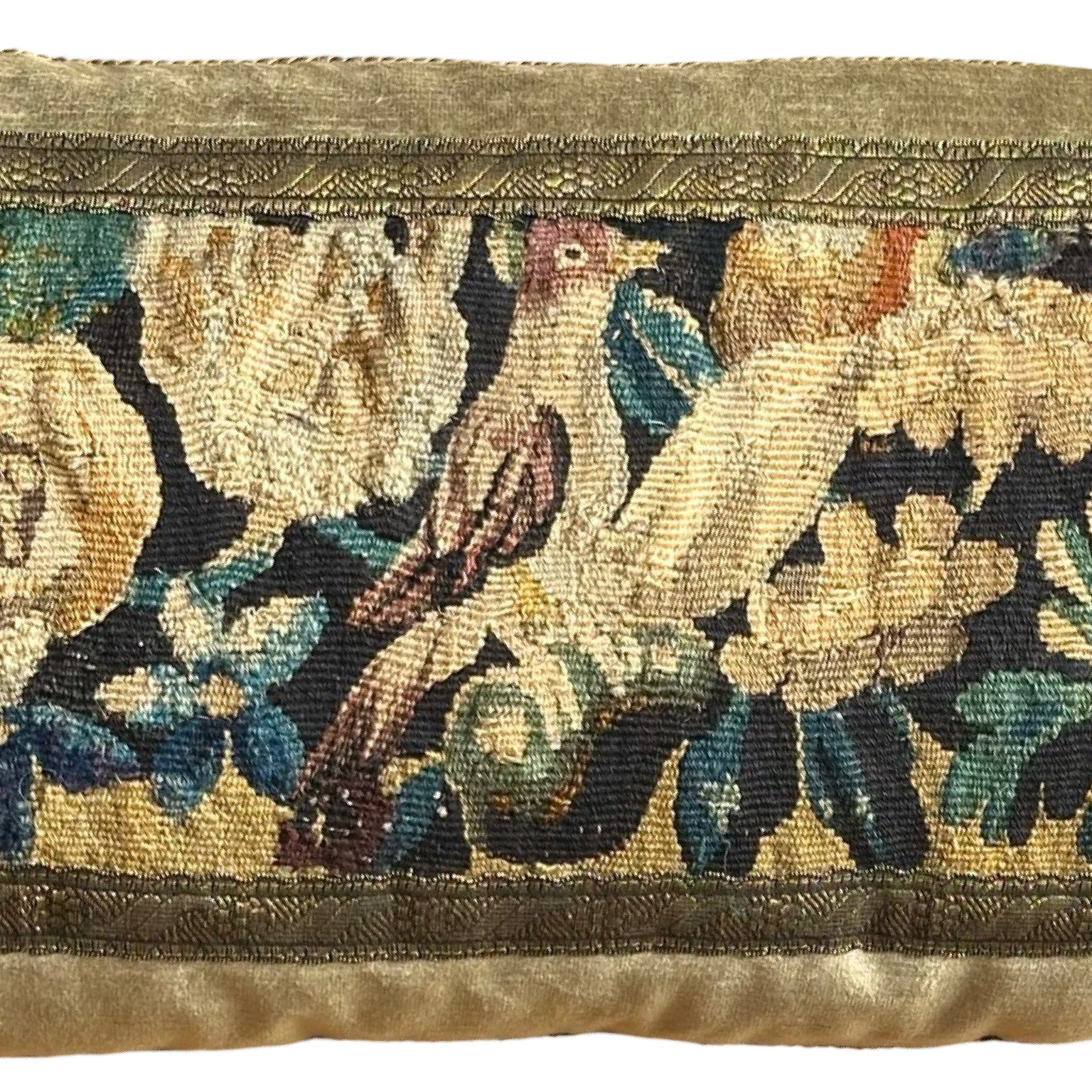 18th C. Aubusson Tapestry Fragment (#T110824 | 13" x 53") New Pillows B. Viz Design