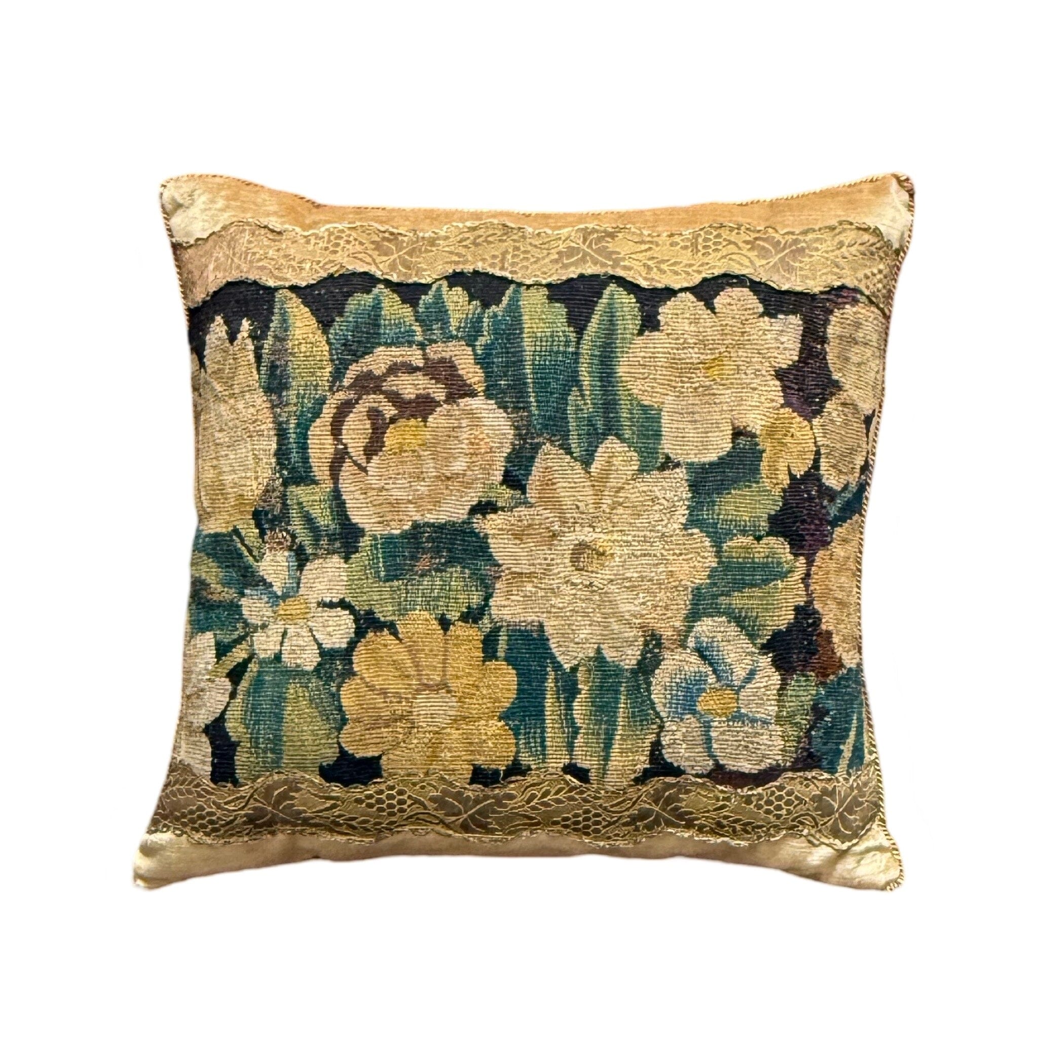 18th C. Flemish Tapestry Fragment (#T071924 | 18" x 19") New Pillows B. Viz Design