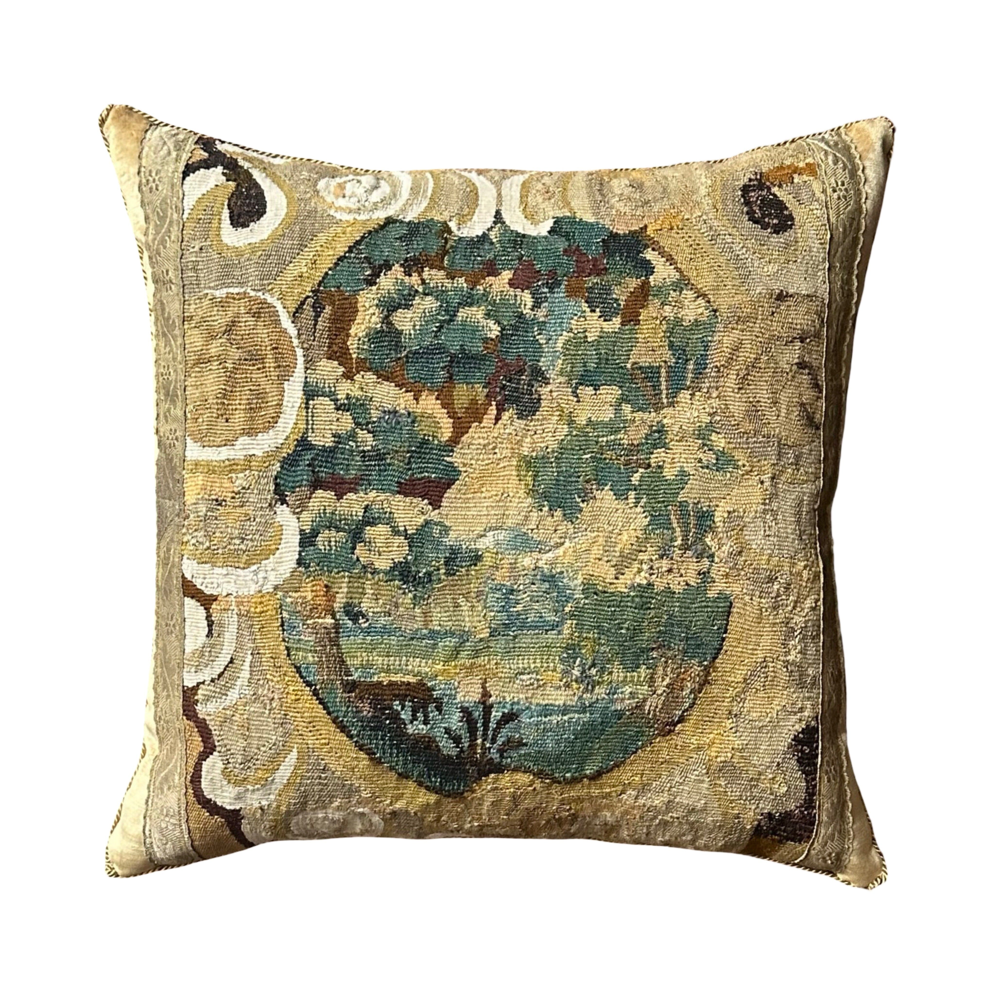 18th C. Tapestry Fragment (#T051925 | 21" x 21.5") New Pillows B. Viz Design