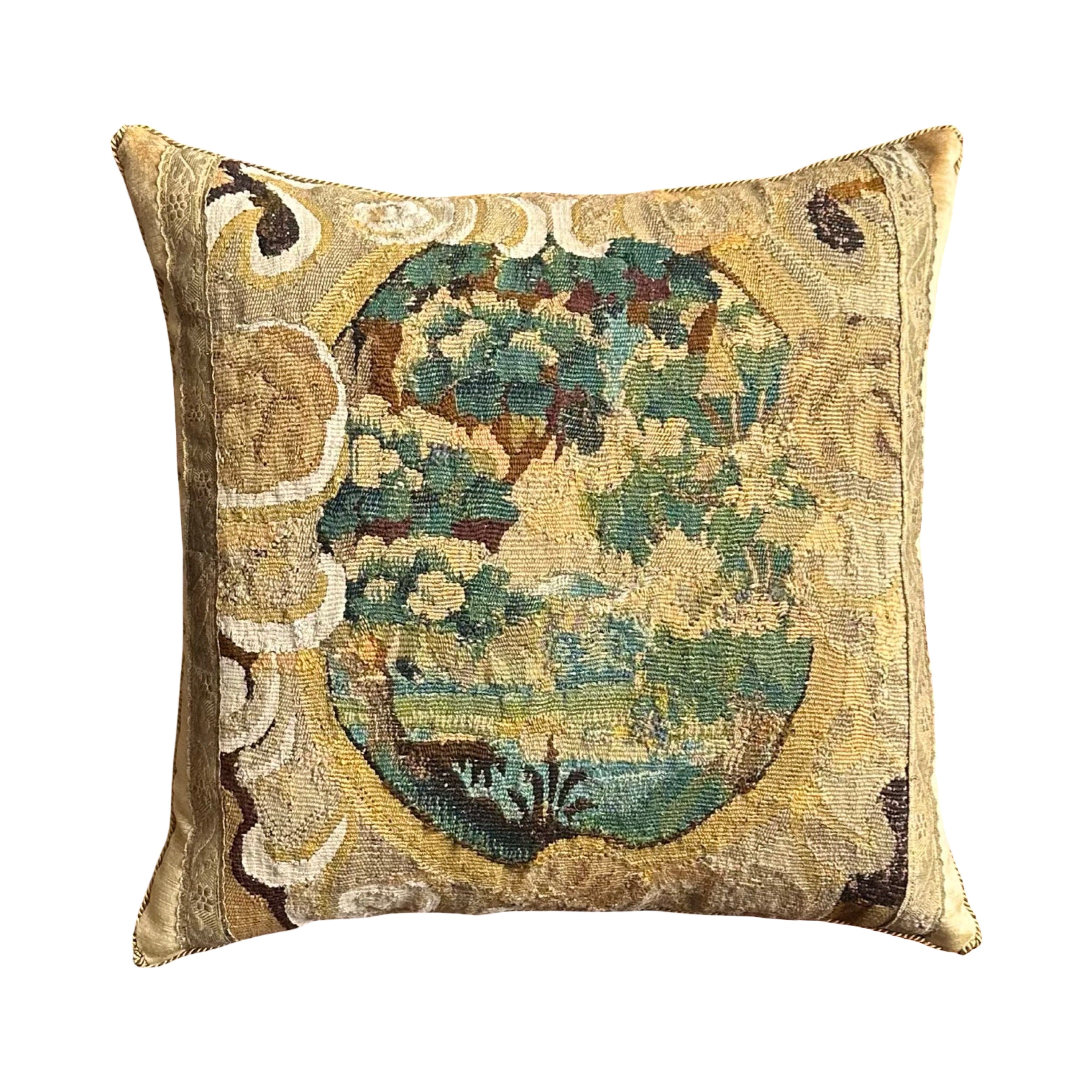 18th C. Tapestry Fragment (#T051925 | 21" x 21.5") New Pillows B. Viz Design