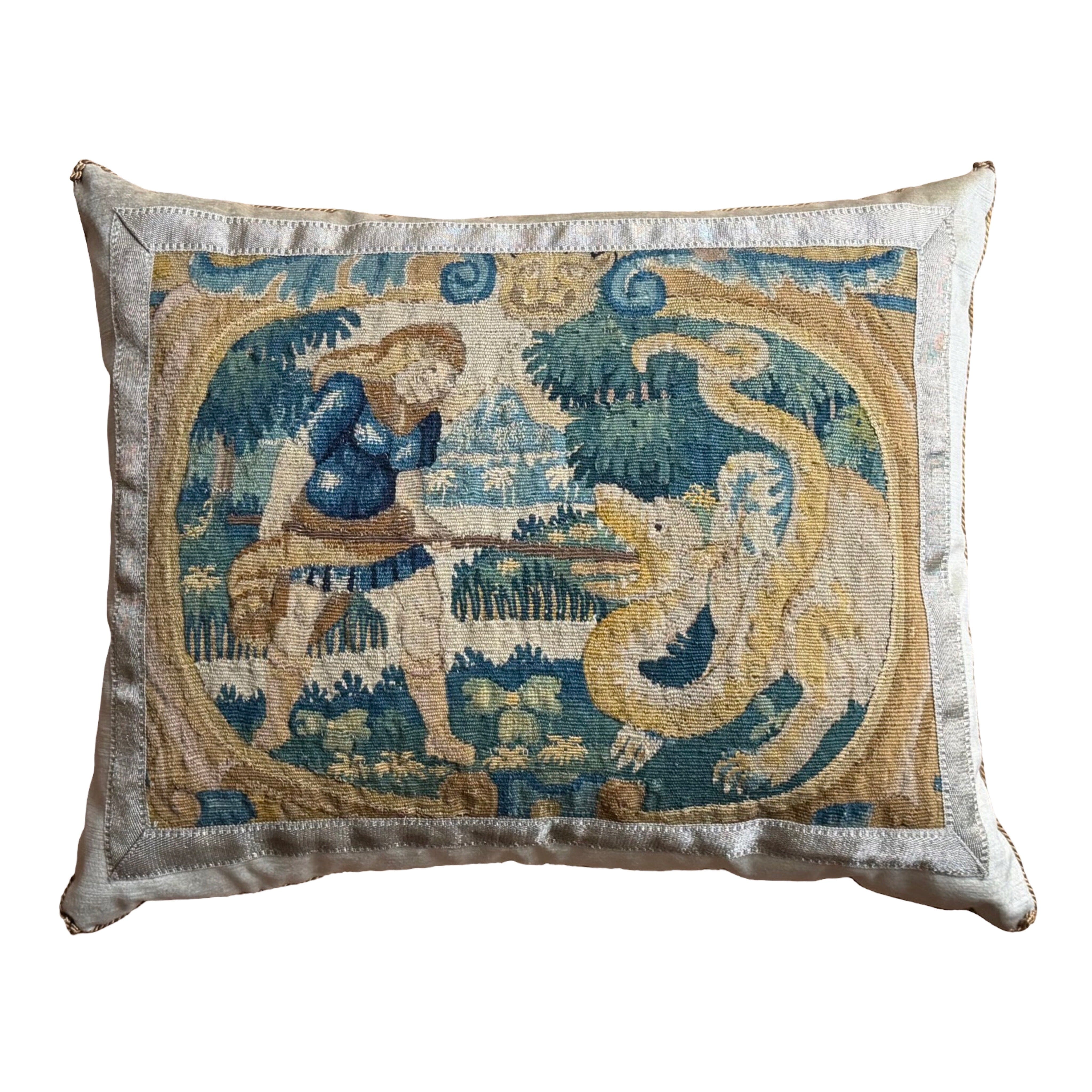 18th Century Tapestry Fragment (#T011126 | 21 x 26") New Pillows B. Viz Design