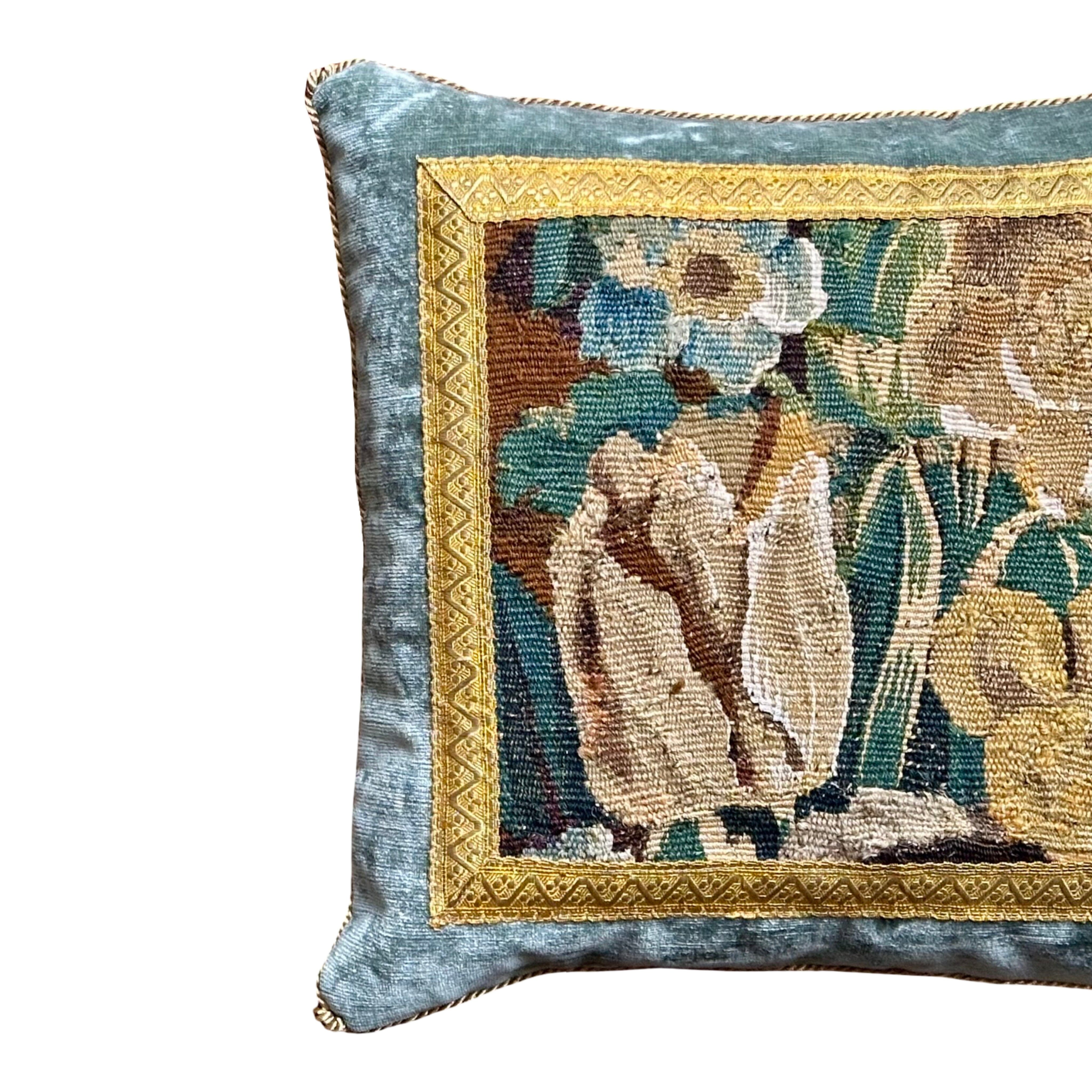 18th Century Tapestry Fragment (#T052225A | 15 x 17") New Pillows B. Viz Design