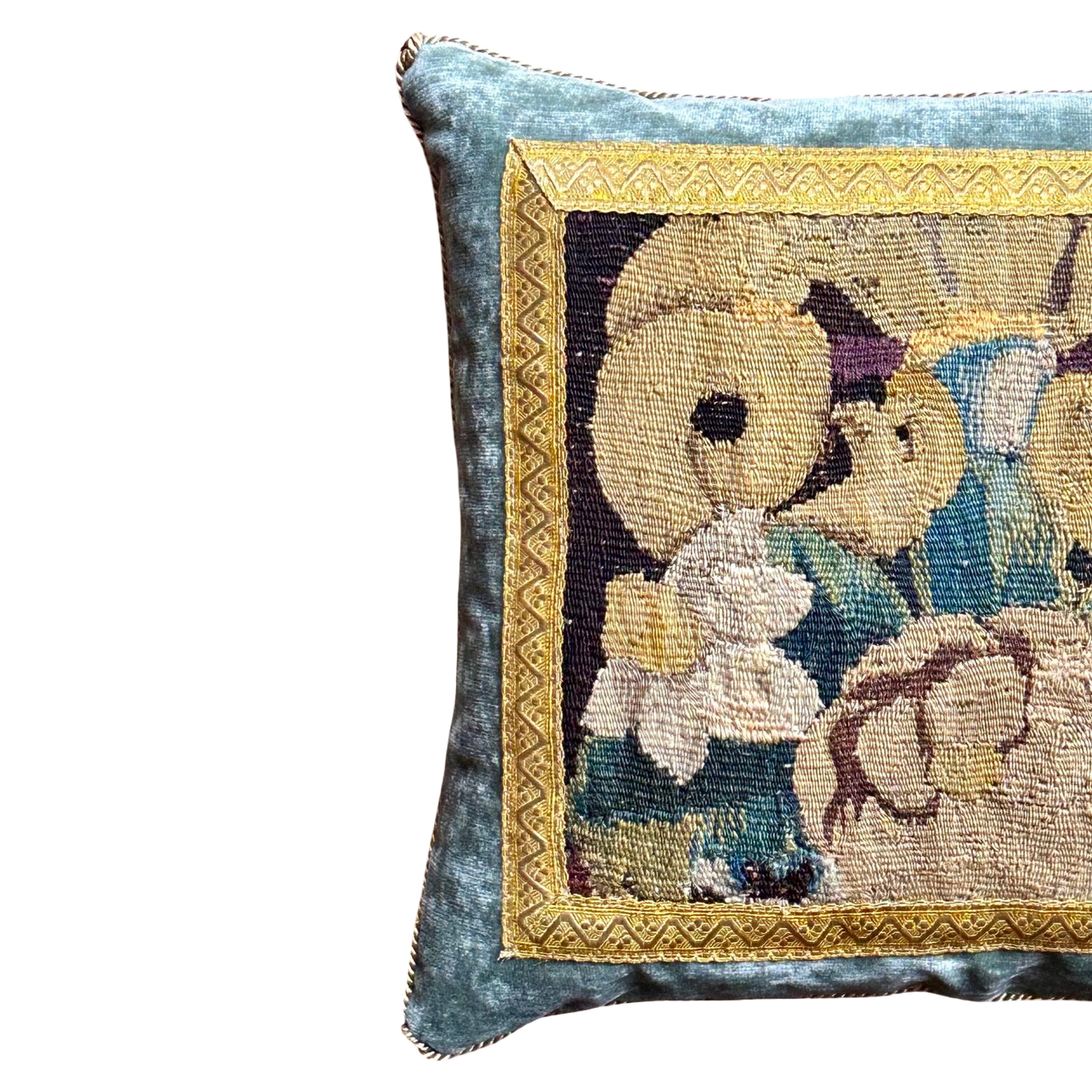 18th Century Tapestry Fragment (#T052225B | 15 x 17") New Pillows B. Viz Design