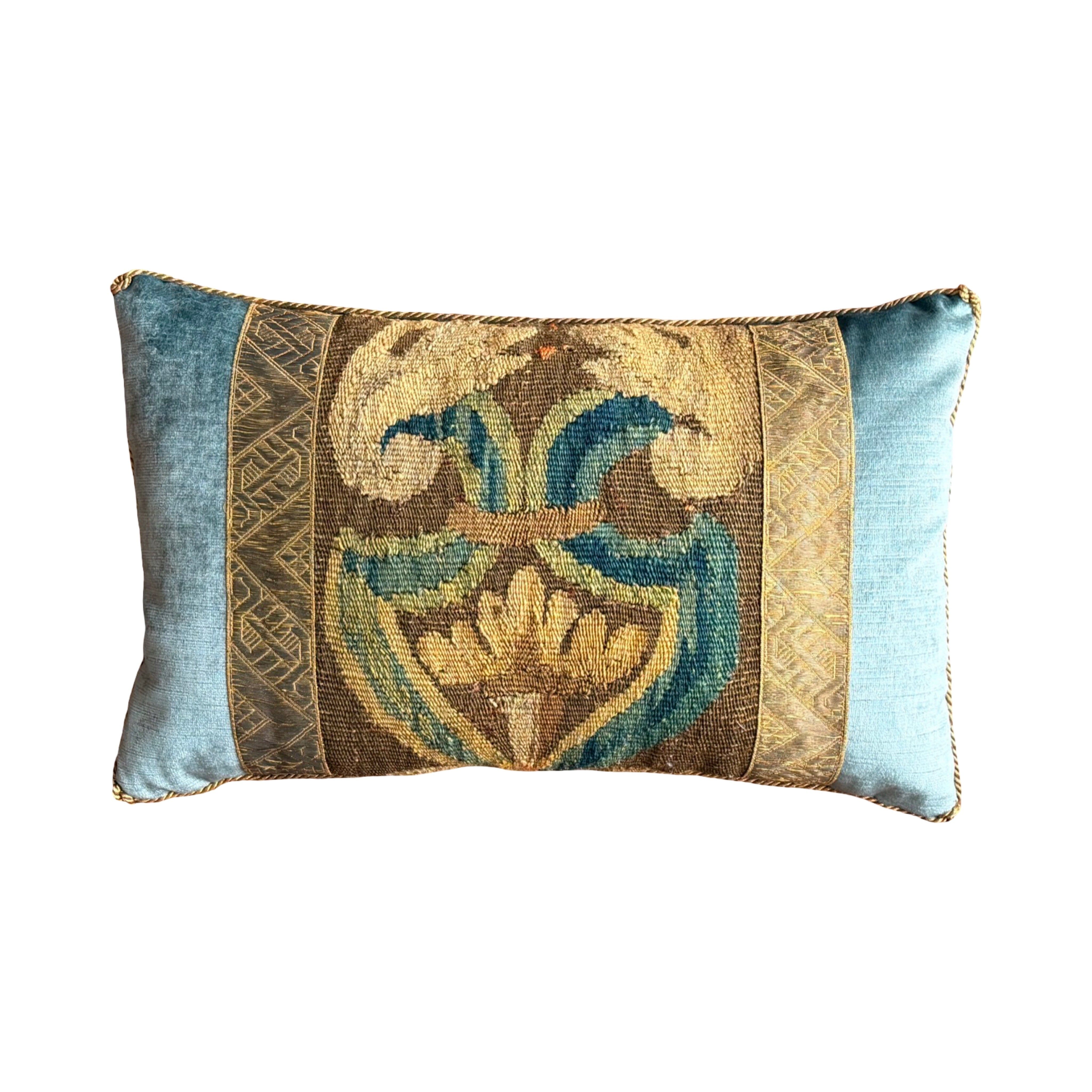 18th Century Tapestry Fragment(#T052525A&B | 11 x 18") New Pillows B. Viz Design A