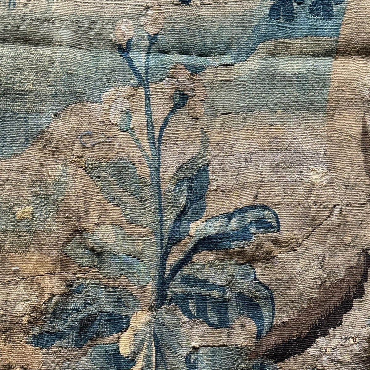 18th Century Verdure Tapestry (58 x 108") Vintage Textile Live Auctioneers
