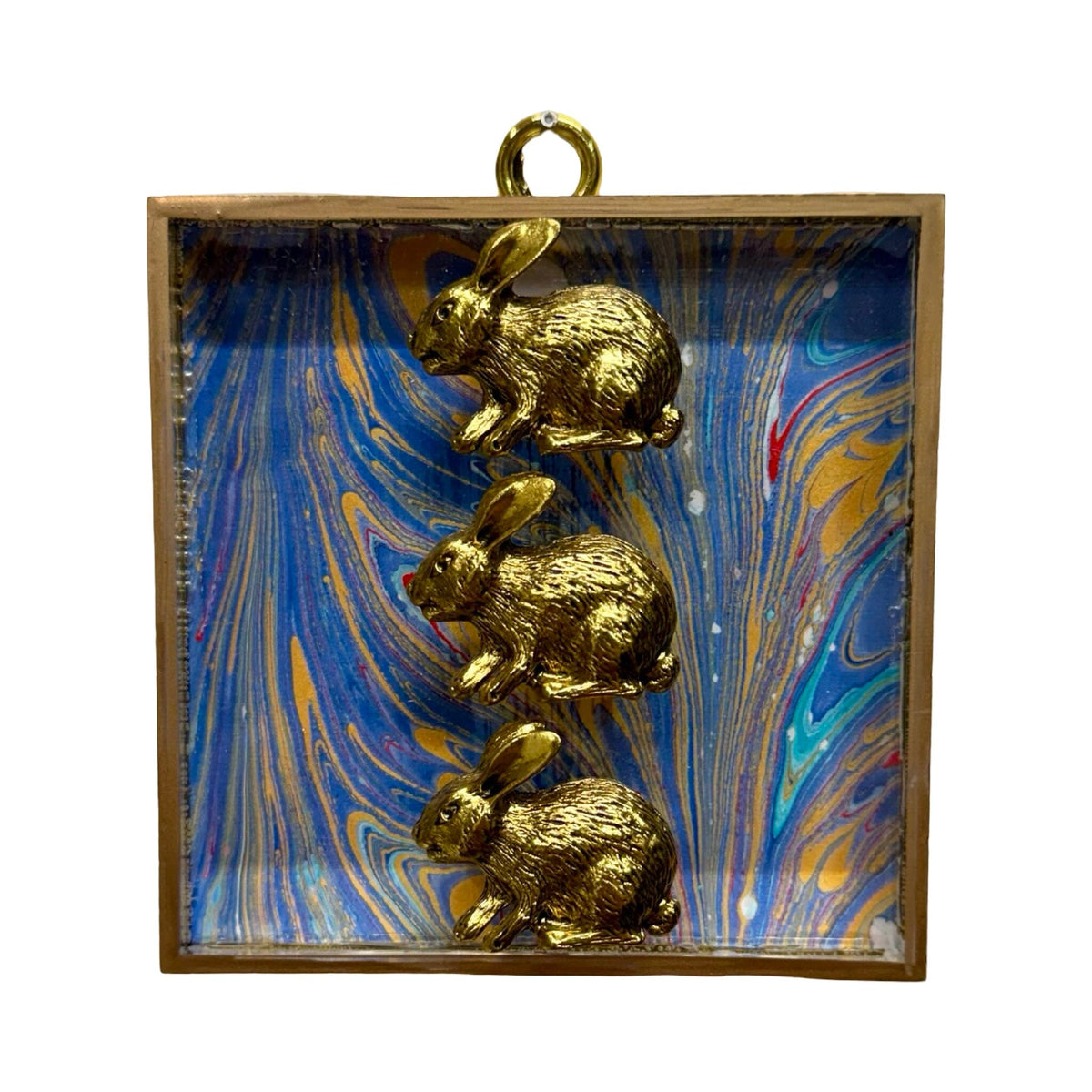 Acrylic Frame With 3 Rabbits / Slight Imperfections (#10853 | 4 x 1") Objet d'Art Museum Bees