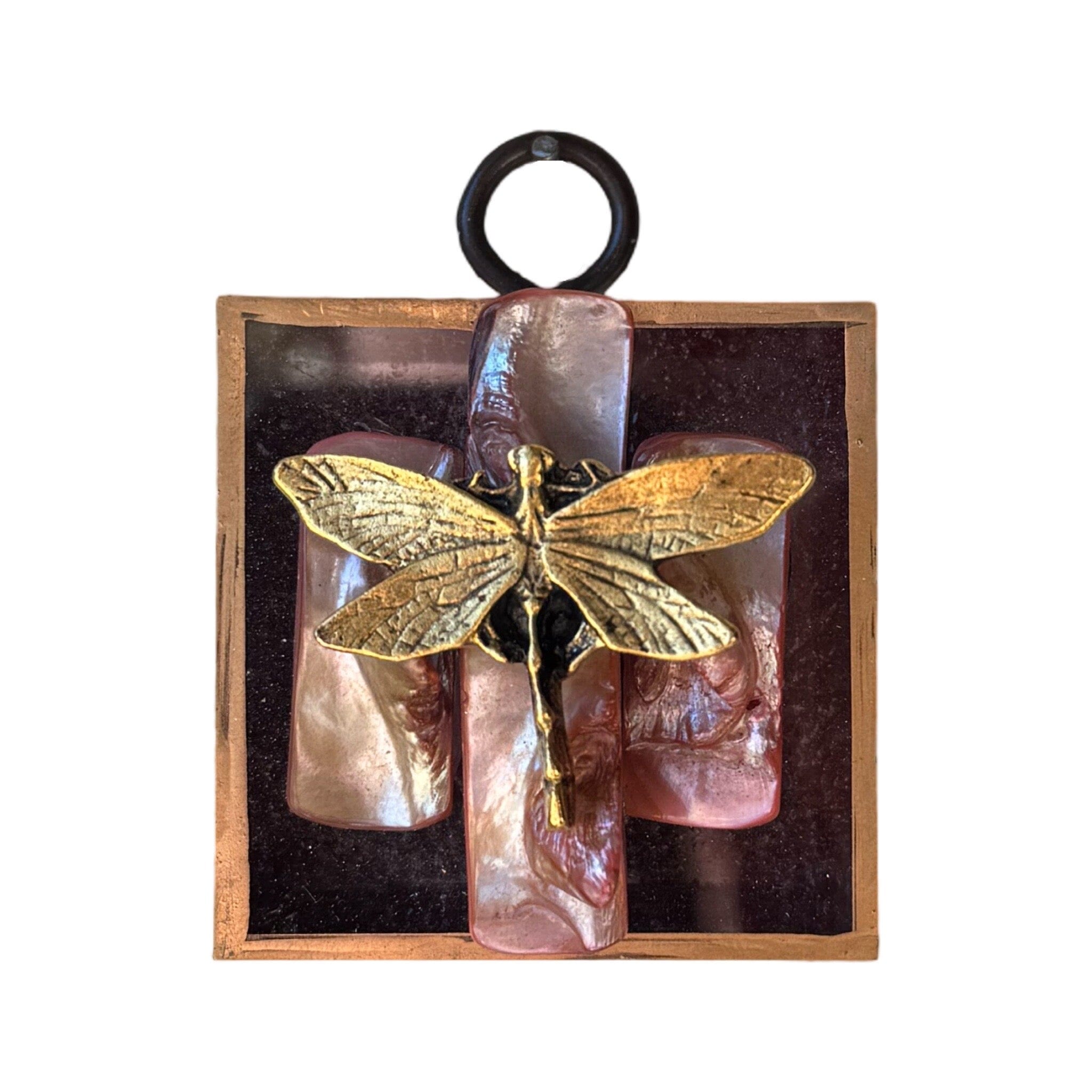 Acrylic Frame with Dragonfly with Slight Imperfections | 2" Wide x 1 Objet d'Art Museum Bees