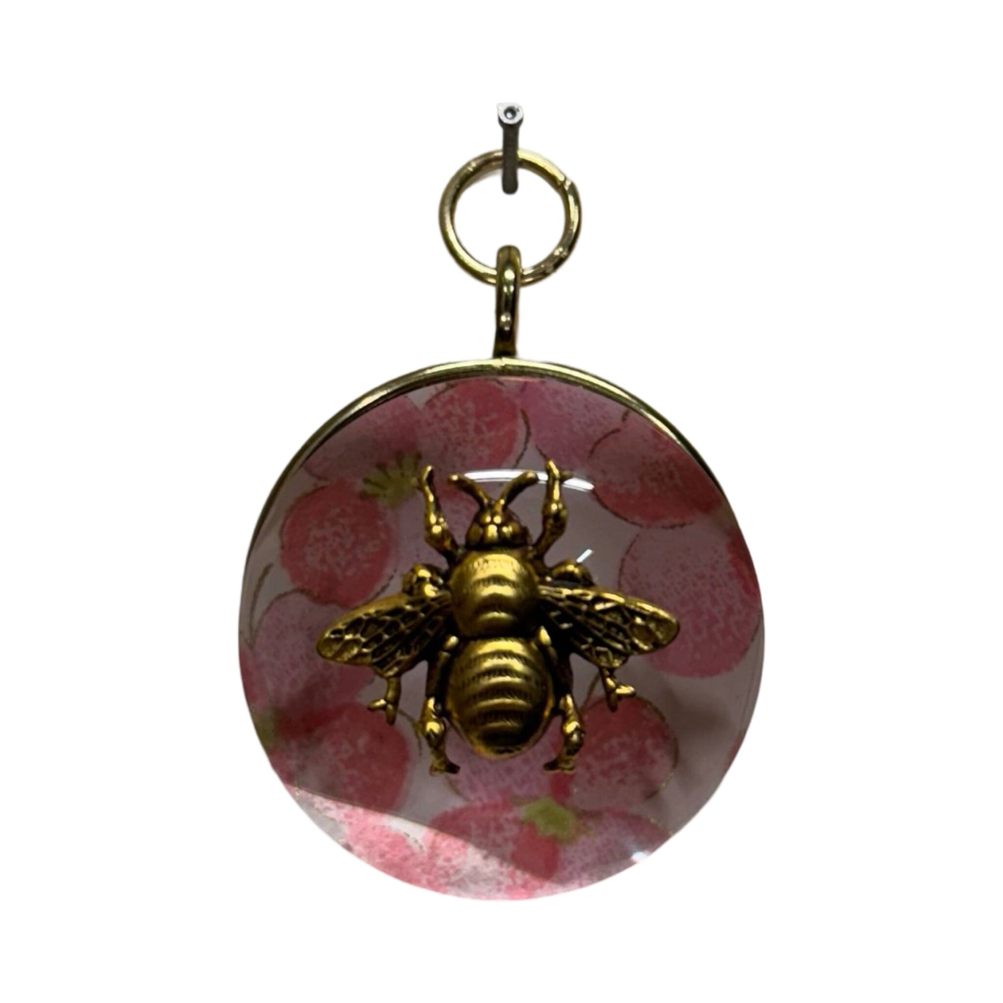 Acrylic Orb Frame with Grande Bee and Marbled Paper / Slight Imperfections | (2" wide x 1") Art Museum Bees