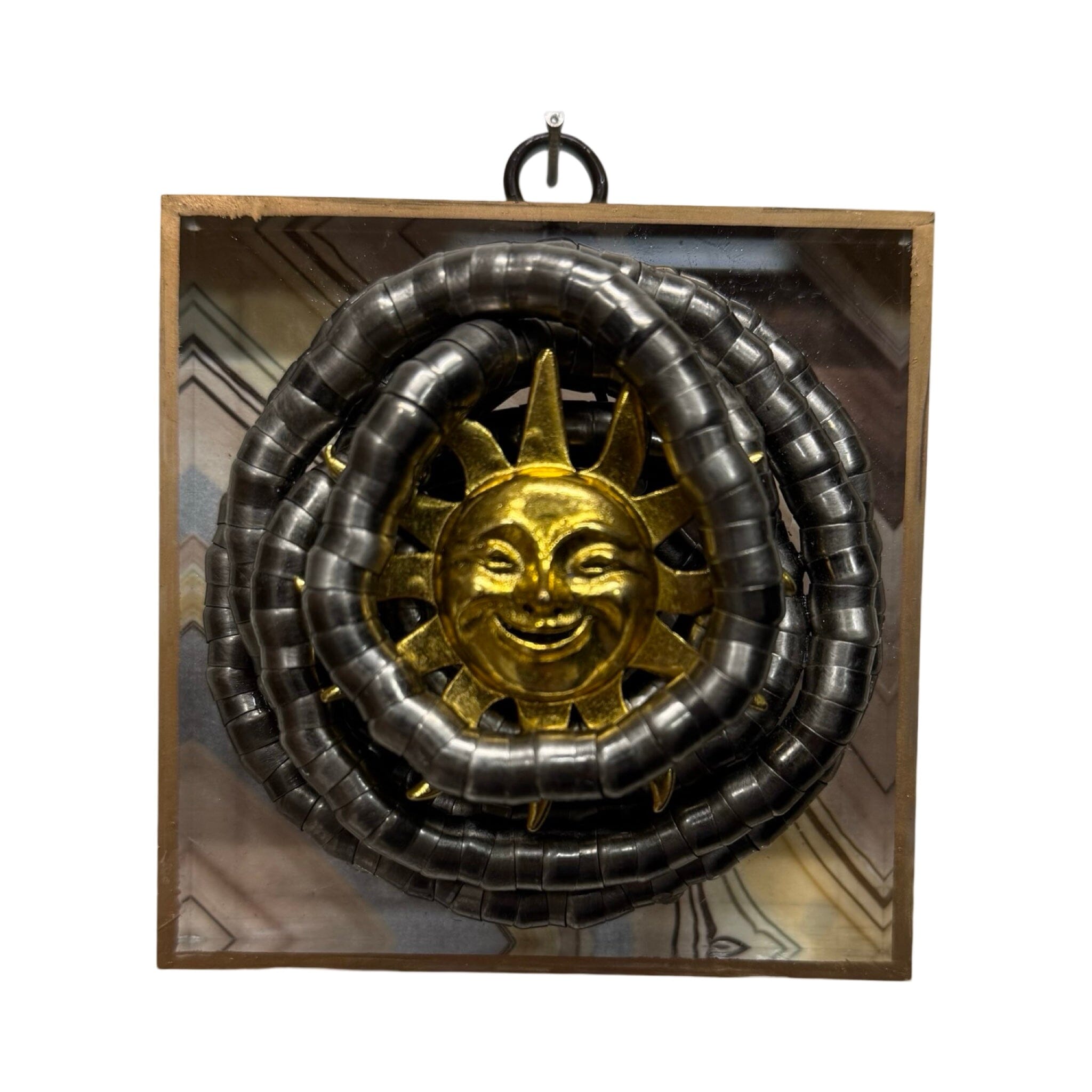 Acrylic Orb Frame with Sun on Necklace / Slight Imperfections | (4" wide x 1") Art Museum Bees