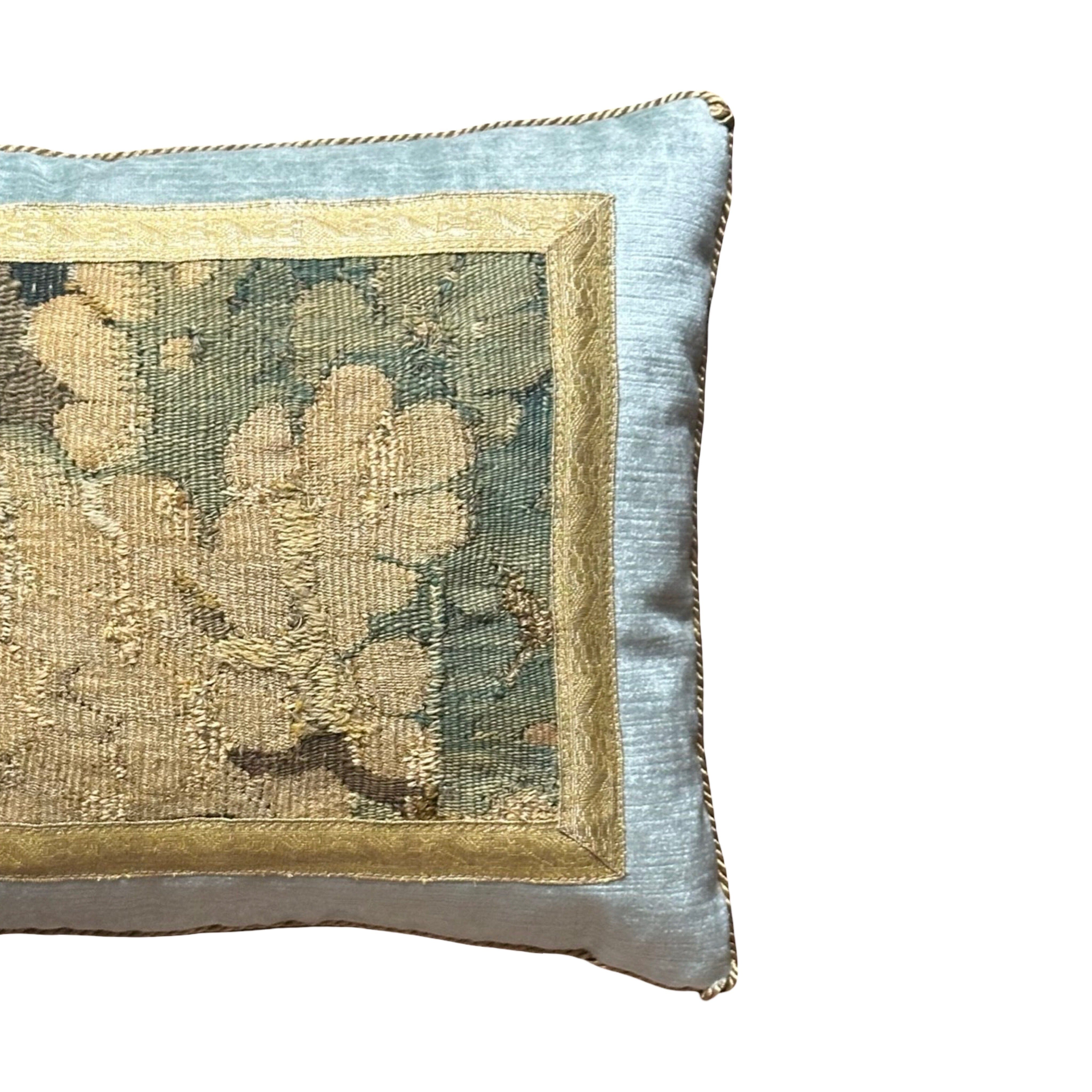 Antique 17th Century Verdure Tapestry Fragment (#T040225 | 12.5 x 15") New Pillows B. Viz Design