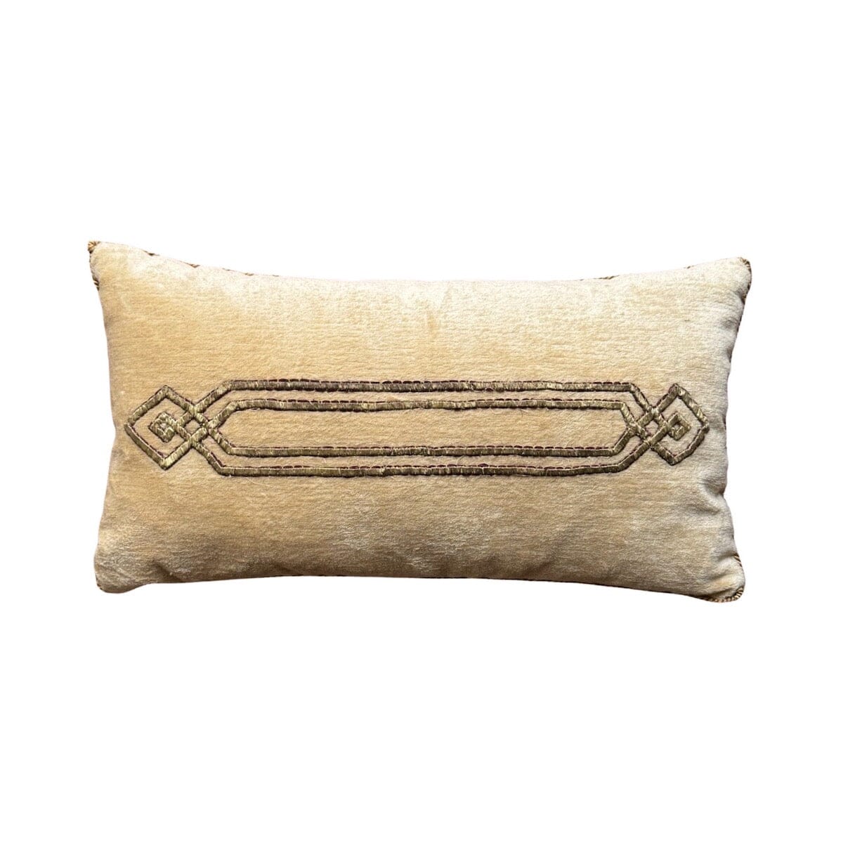 Antique 1920s Ottoman Metallic Gold Embroidery (#E082123AB | 10x18") Pillows B. Viz Design