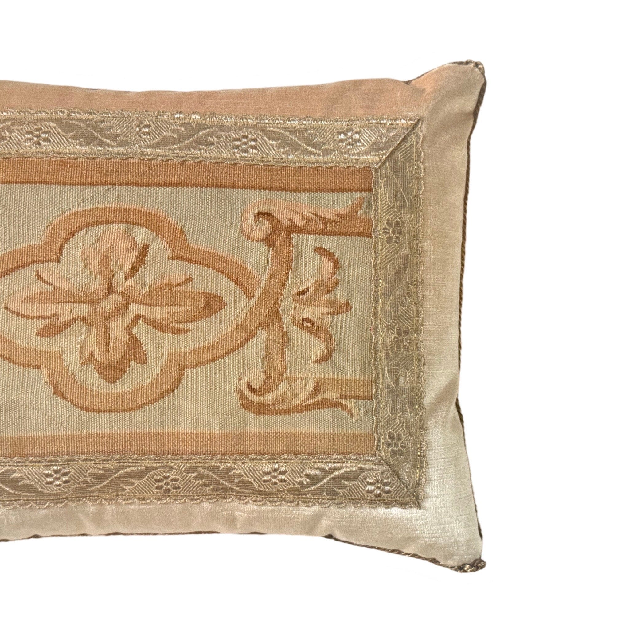 Antique Aubusson Tapestry Fragment (#T071624 | 13 x 18") New Pillows B. Viz Design