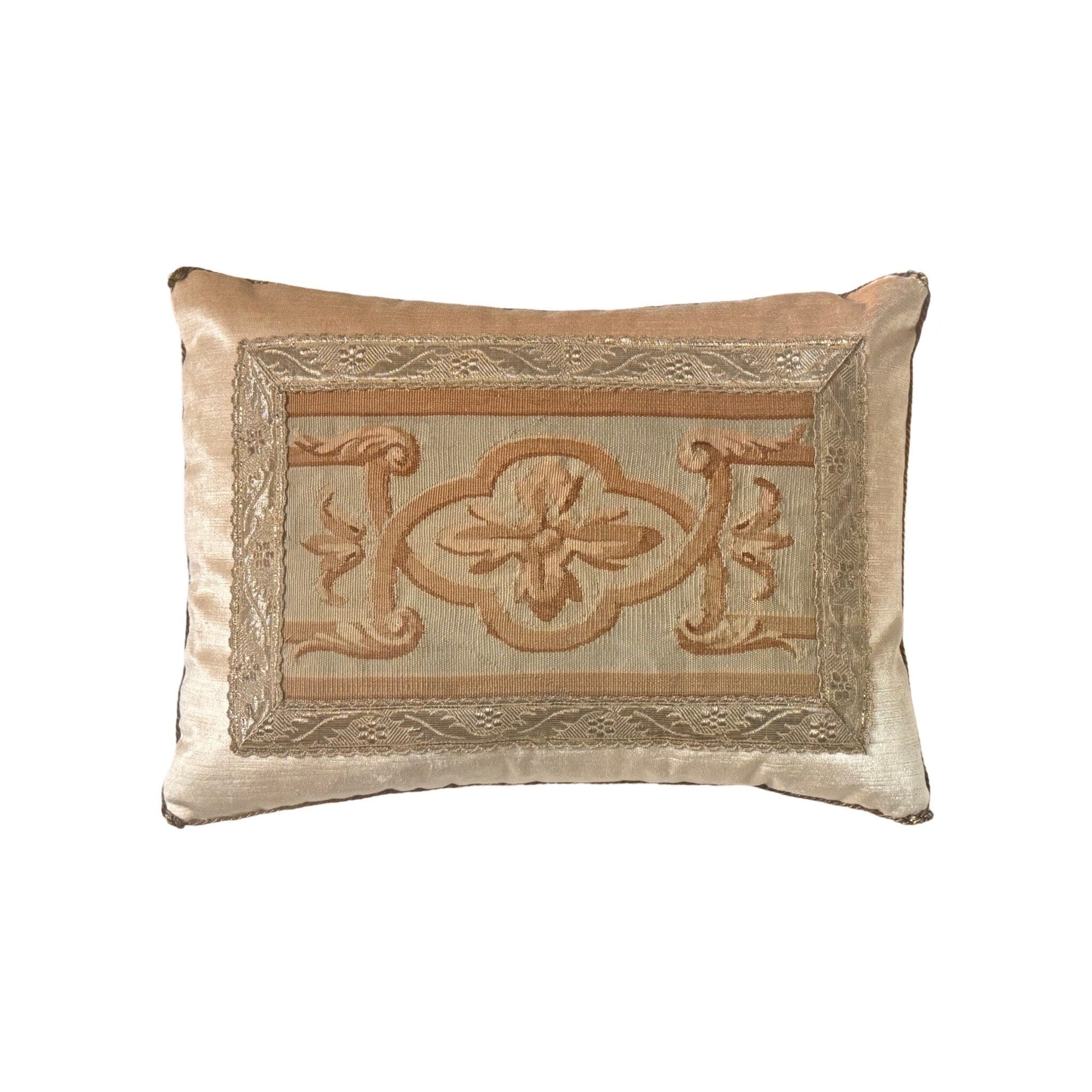 Antique Aubusson Tapestry Fragment (#T071624 | 13 x 18") New Pillows B. Viz Design