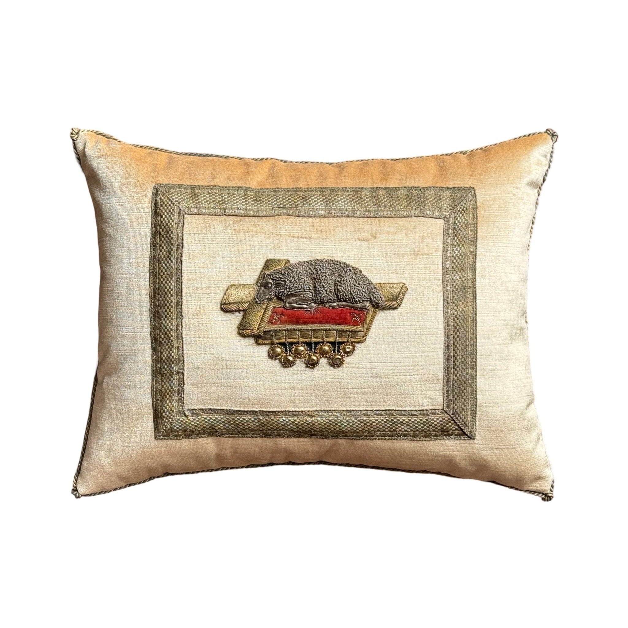 Antique Ecclesiastic Applique of the Lamb of God (#A053324 | 13 x 17") New Pillows B. Viz Design