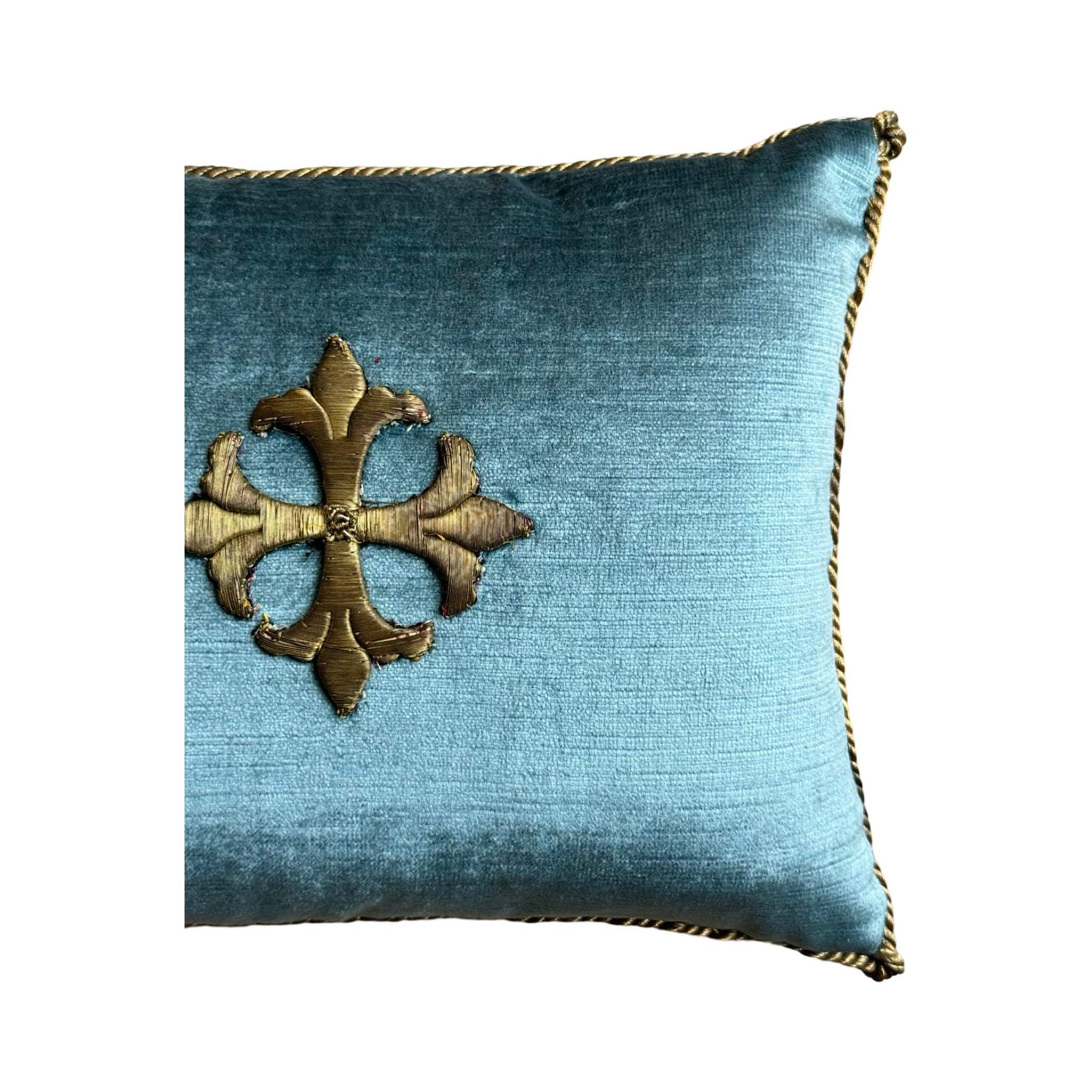 Antique Ecclesiastic Metallic Gold Embroidery (#E071324 | 9x 11") New Pillows B. Viz Design