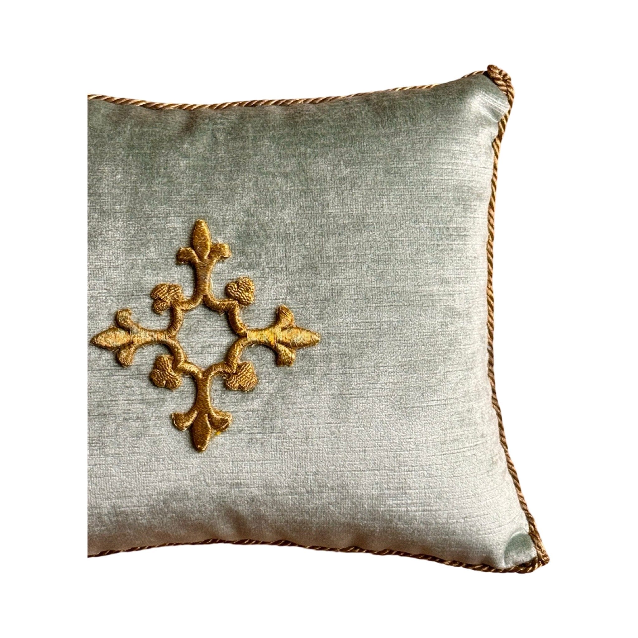 Antique Ecclesiastic Metallic Gold Embroidery (#E073124 | 9.5 x 11.5") New Pillows B. Viz Design