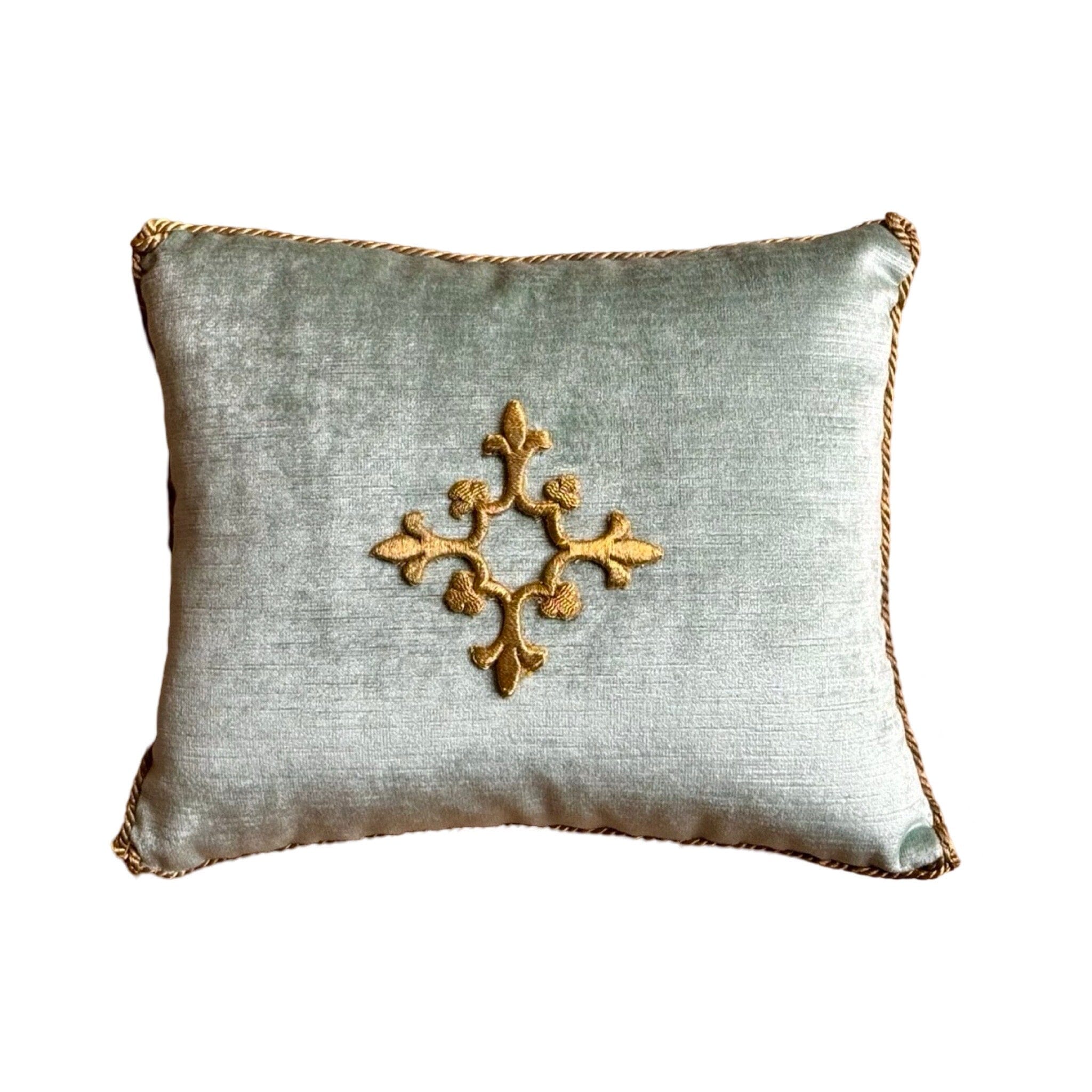 Antique Ecclesiastic Metallic Gold Embroidery (#E073124 | 9.5 x 11.5") New Pillows B. Viz Design