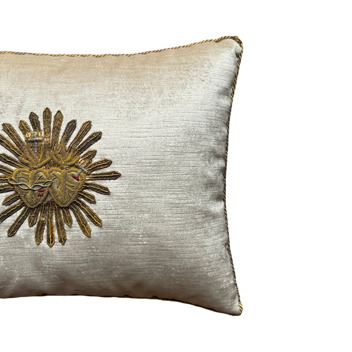Antique Ecclesiastic Metallic Silver and Gold Applique (#A051724A&B | 13 x 17") New Pillows B. Viz Design