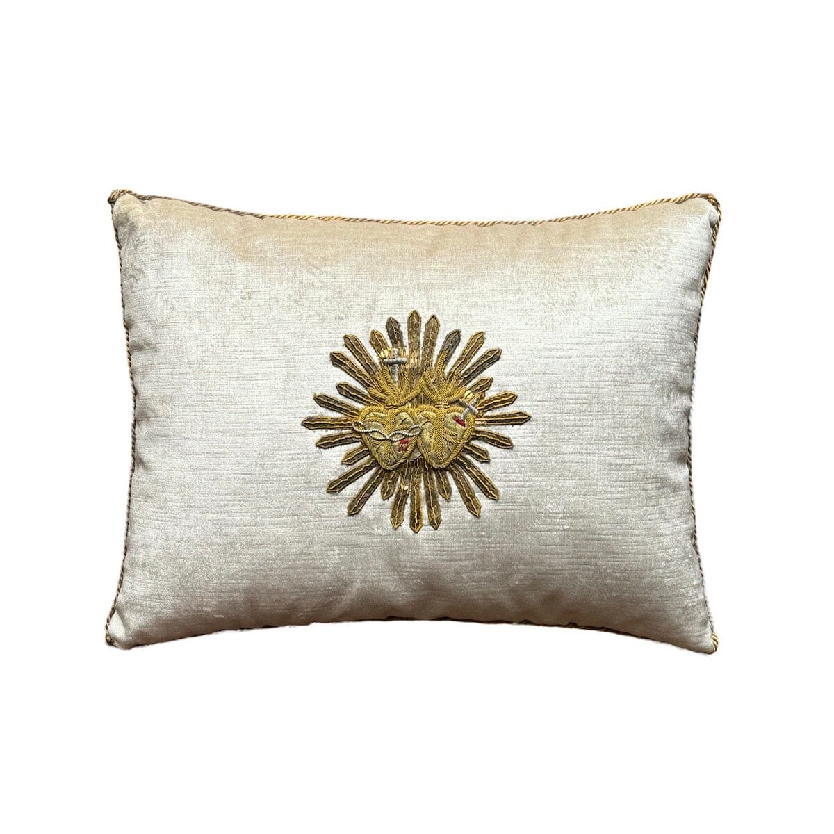 Antique Ecclesiastic Metallic Silver and Gold Applique (#A051724A&B | 13 x 17") New Pillows B. Viz Design