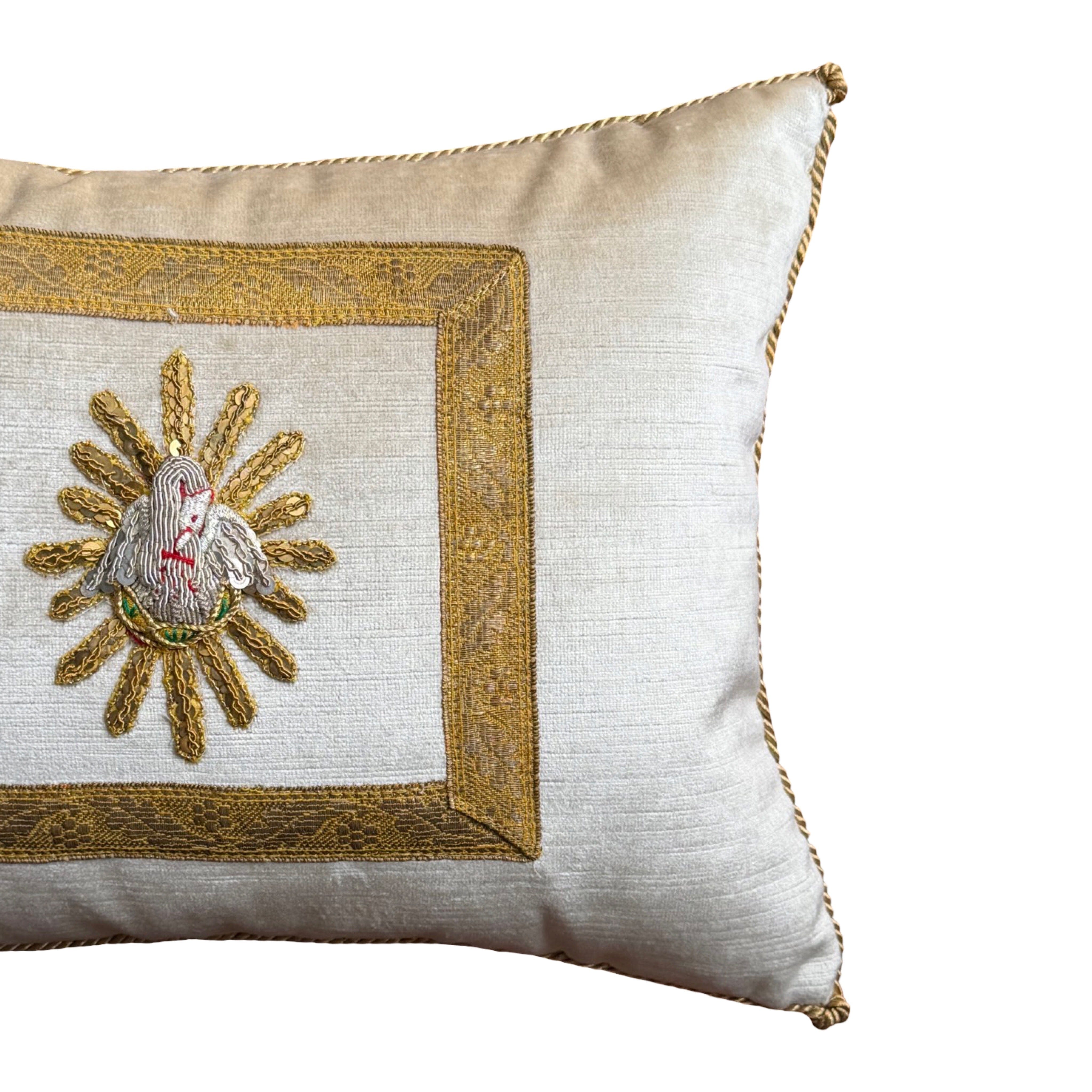 Antique Ecclesiastic Pelican in Her Piety Applique (#A020126 | 12 x 16") New Pillows B. Viz Design