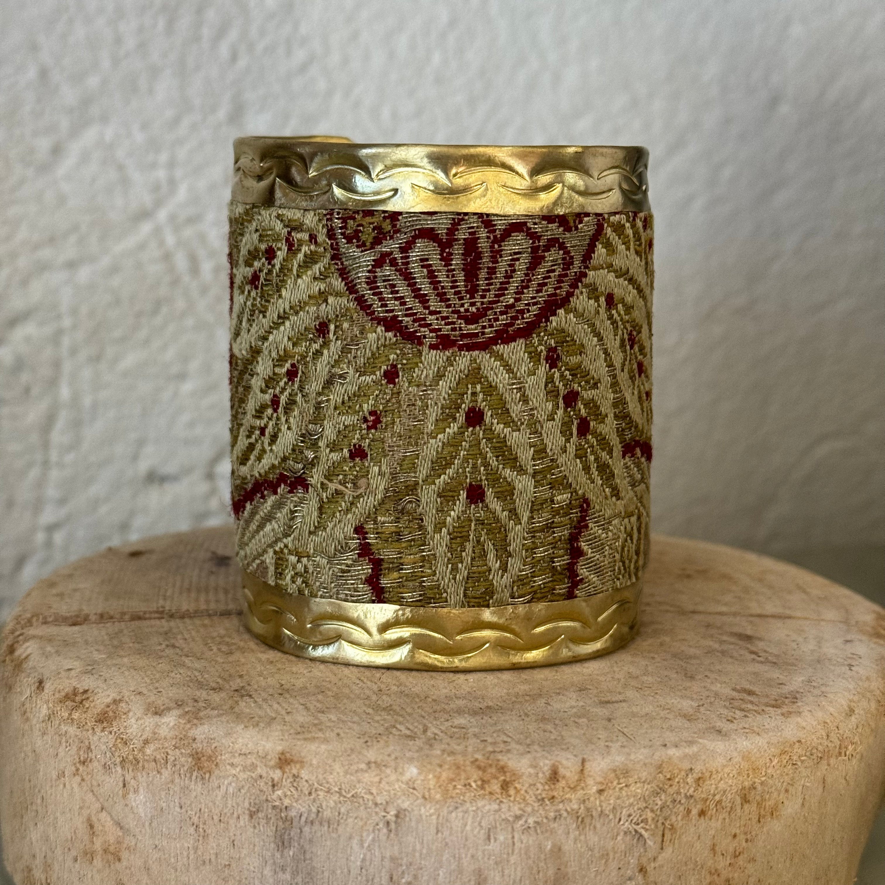 Antique Embroidery Cuff Bracelet |Gold, Metallic Golds, Reds Bracelet Eyup Gunduz D