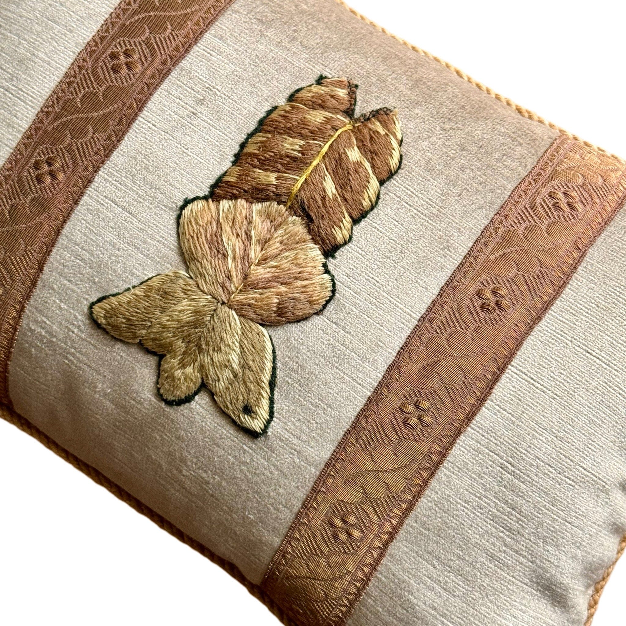 Antique English Crewel Embroidery (#E061924 | 10 1/2 x 15") New Pillows B. Viz Design