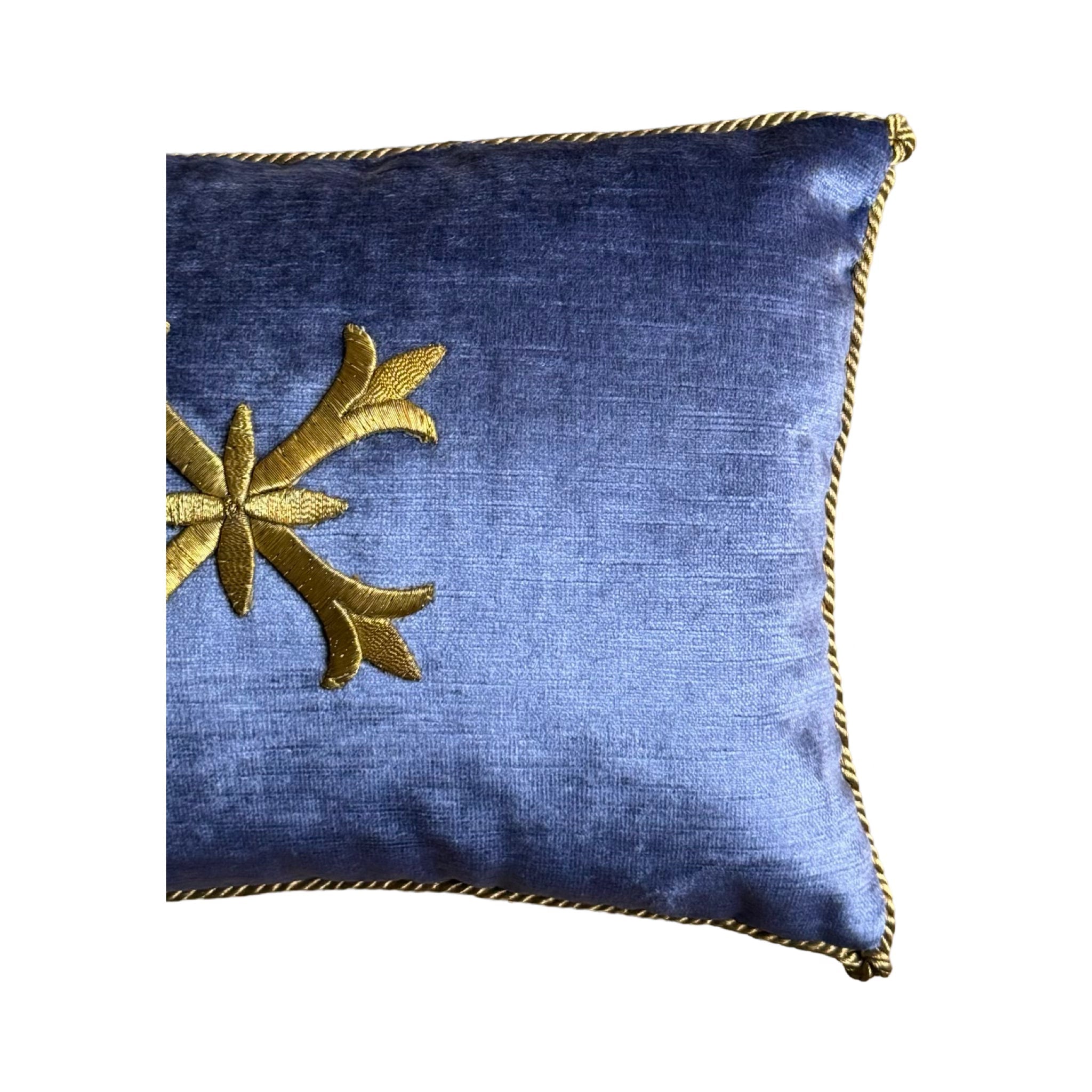 Antique European Metallic Gold Embroidery (#E070624 | 9 x 12.5") New Pillows B. Viz Design