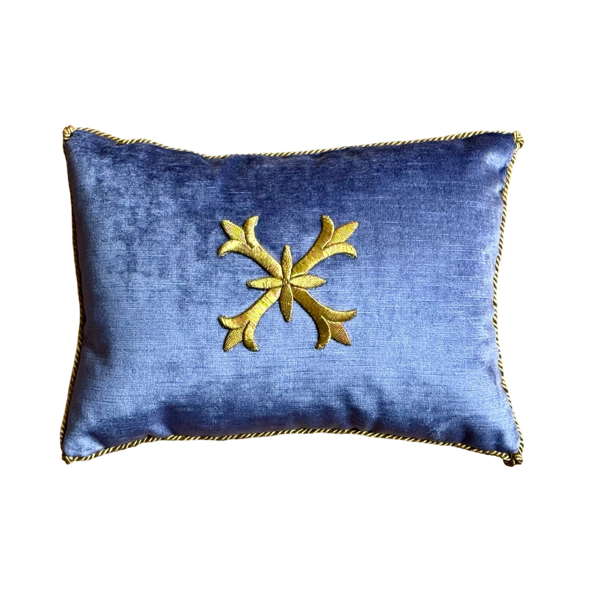 Antique European Metallic Gold Embroidery (#E070624 | 9 x 12.5") New Pillows B. Viz Design