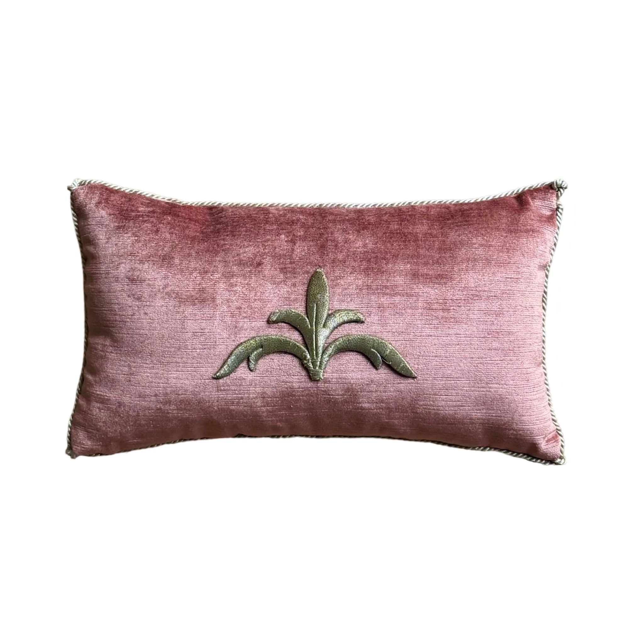 Antique European Metallic Silver Embroidery (#E070524 | 8 x 14") New Pillows B. Viz Design