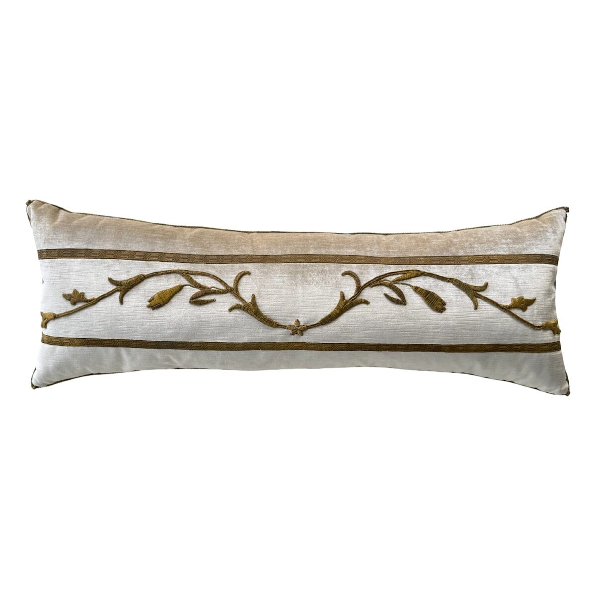 Antique European Raised Gold Embroidery (#E092623 | 13x 36") New Pillows B. Viz Design