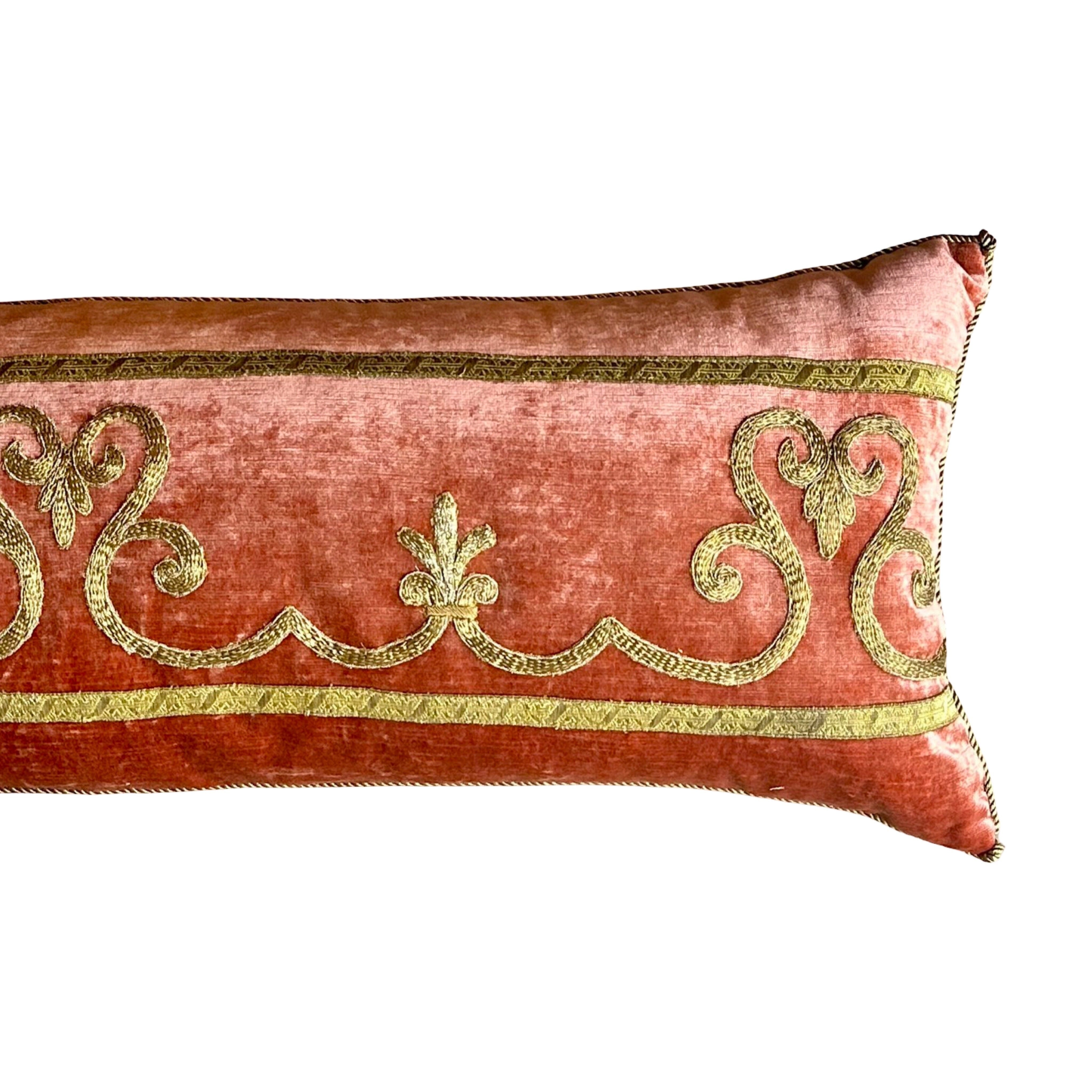 Antique European Raised Gold Metallic Embroidery (#E012525 | 13 x 35.5") Pillows B. Viz Design