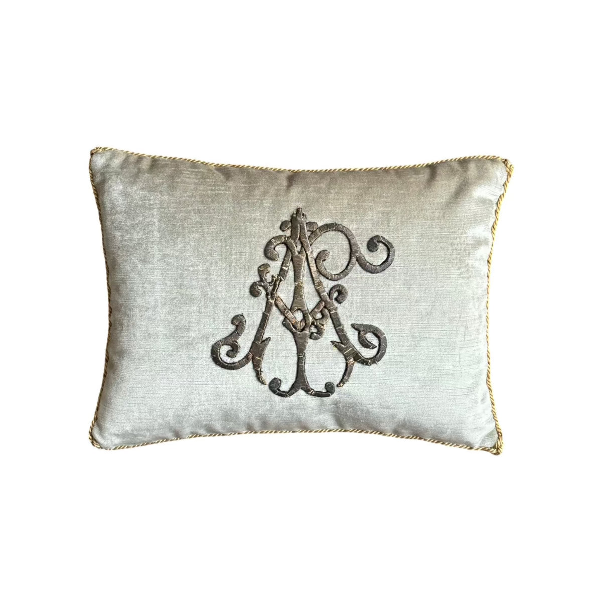Antique European Raised Gold Metallic Embroidery (#E021224 | 11 x 15") New Pillows B. Viz Design