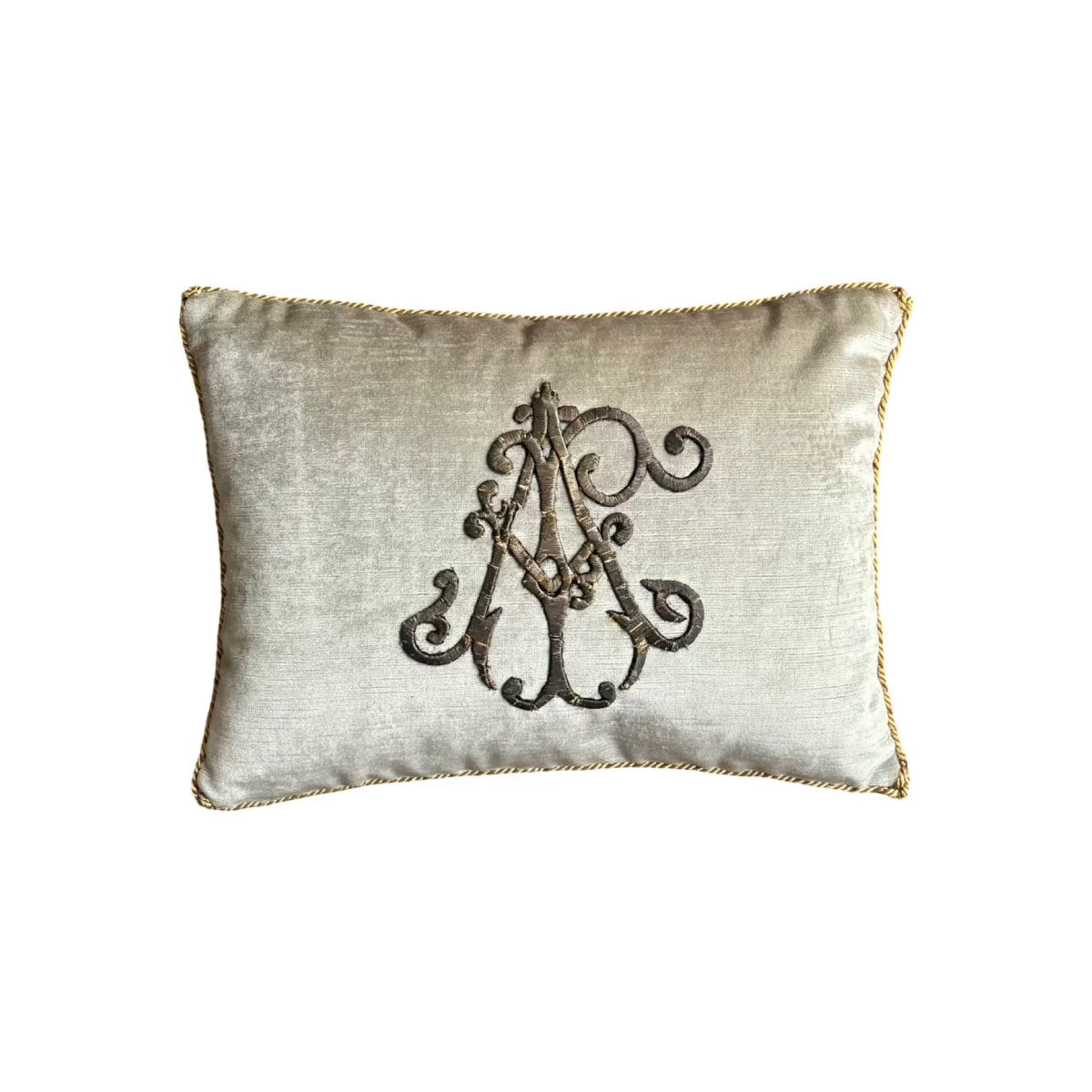 Antique European Raised Gold Metallic Embroidery (#E021224 | 11 x 15") New Pillows B. Viz Design