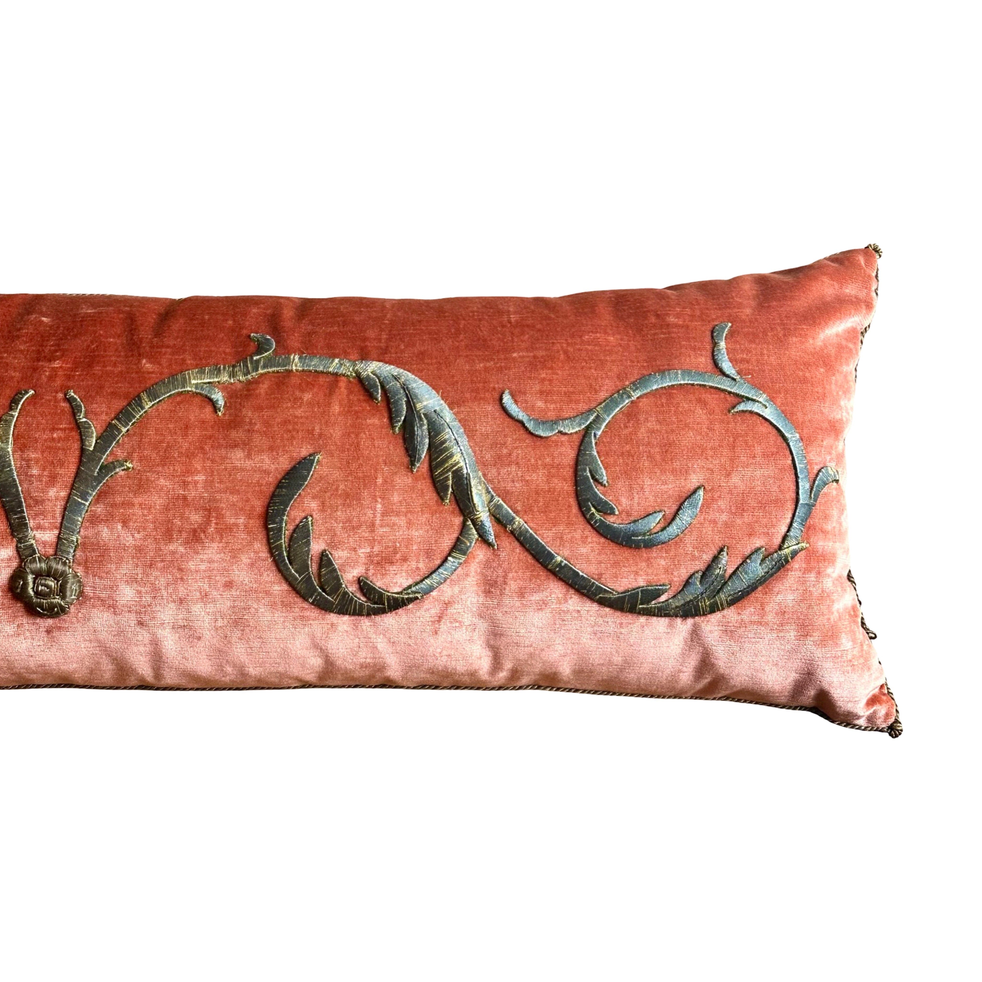 Antique European Raised Gold Metallic Embroidery (#E072323 | 14 x 43") Pillows B. Viz Design