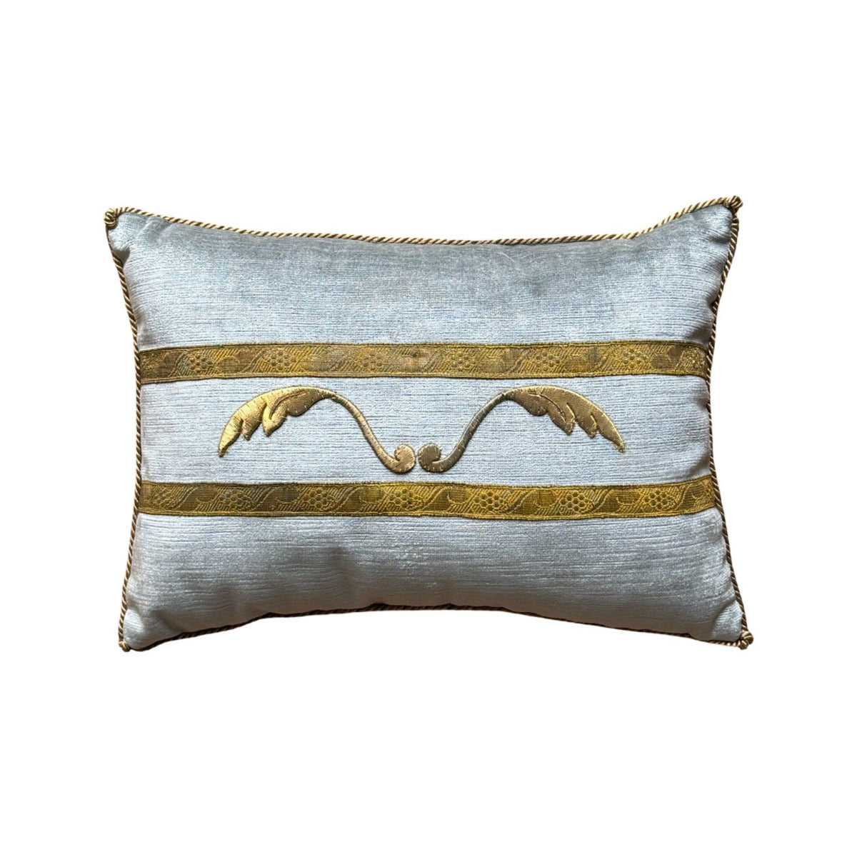 Antique European Raised Gold Metallic Embroidery (#E112523 | 10X14") New Pillows B. Viz Design