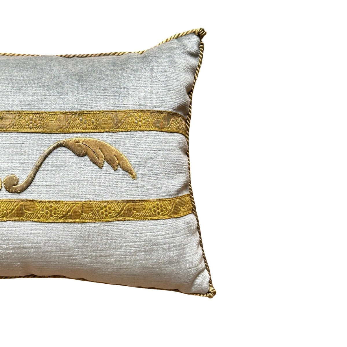 Antique European Raised Gold Metallic Embroidery (#E112523 | 10X14") New Pillows B. Viz Design