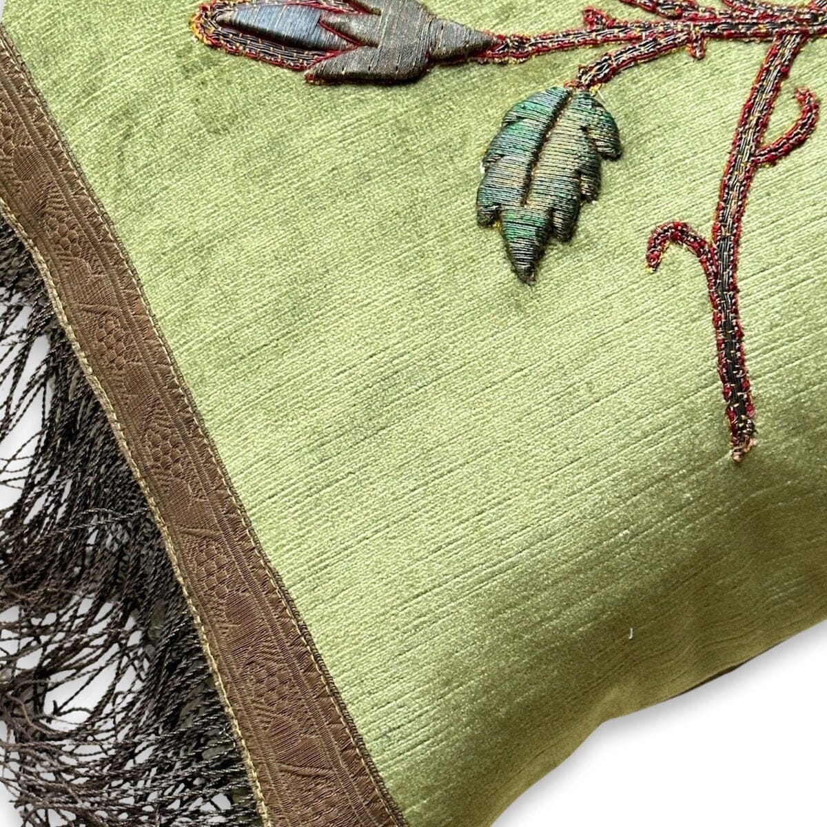 Antique European Raised Metallic Embroidery (E101123 | 12 x 17") New Pillows B. Viz Design 
