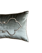 Antique European Raised Silver Metallic Embroidery (#E022424 | 11 x 17") New Pillows B. Viz Design