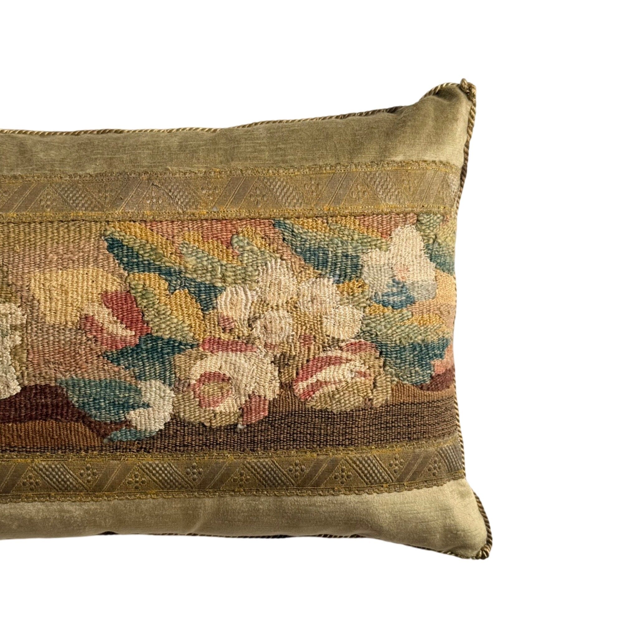 Antique European Tapestry Fragment (#T101424B | 13" x 19") New Pillows B. Viz Design