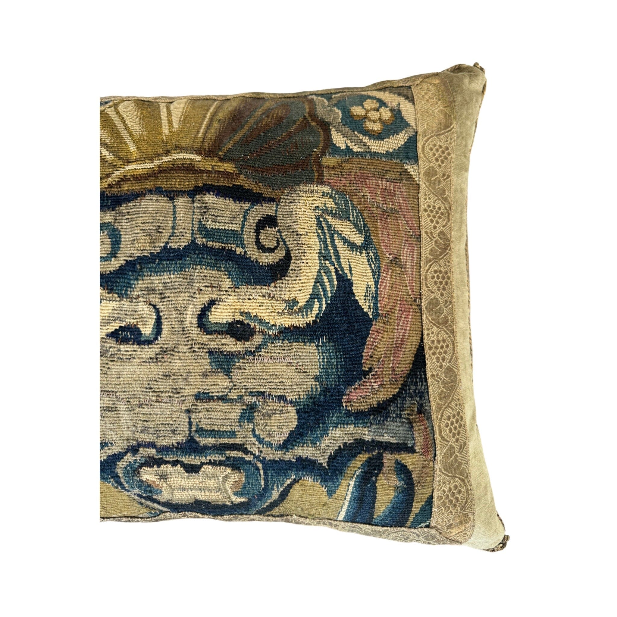 Antique Flemish Tapestry Fragment (#T041324A | 17 x 20”) Pillows B. Viz Design