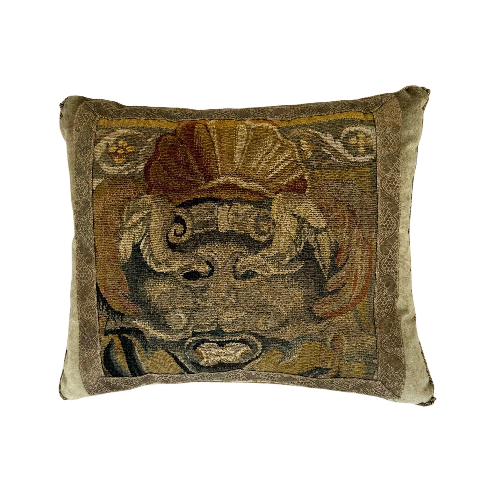 Antique Flemish Tapestry Fragment (#T041324B | 17 x 20”) Pillows B. Viz Design