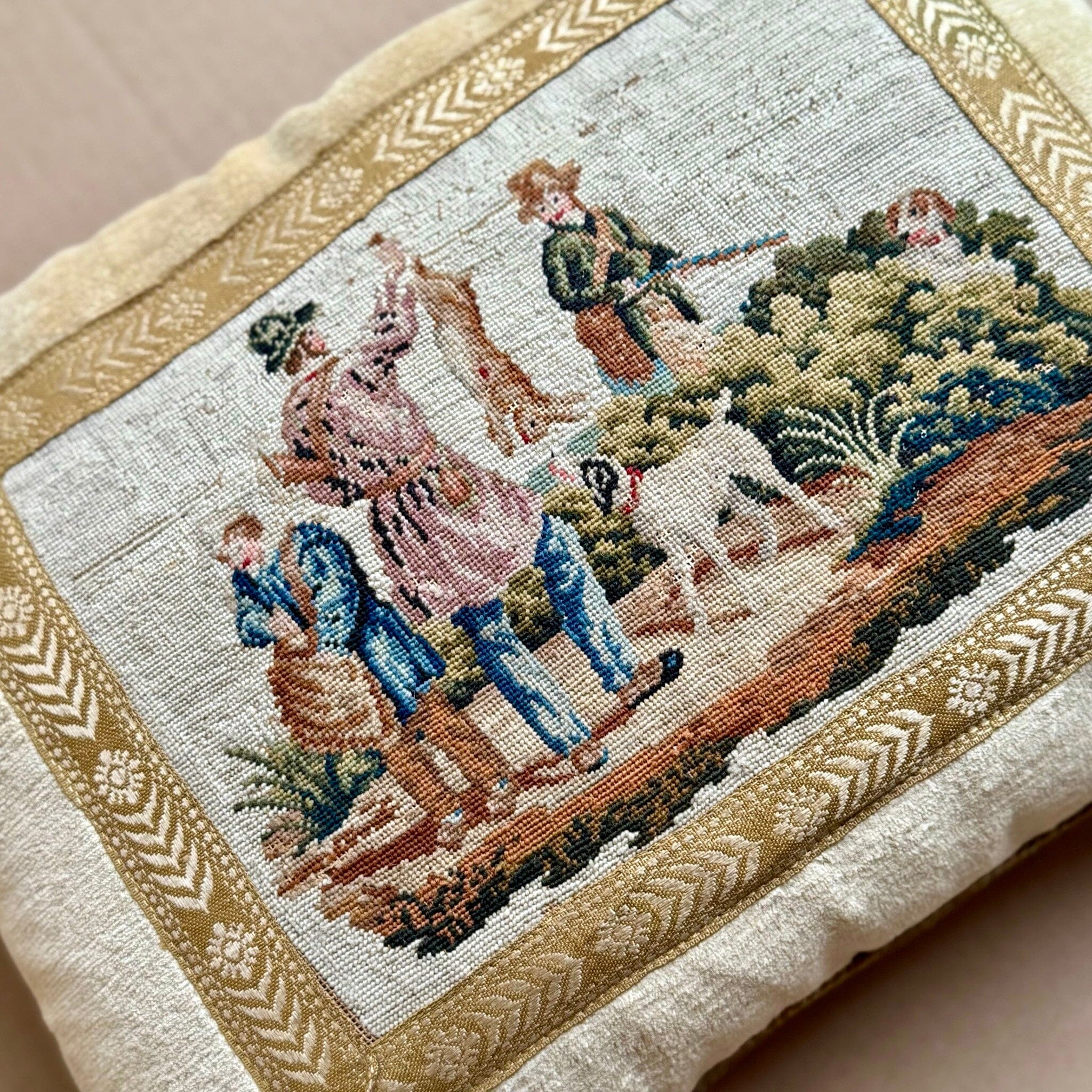 Antique French Petit Point (#T090724 | 14 x 18") New Pillows B. Viz Design